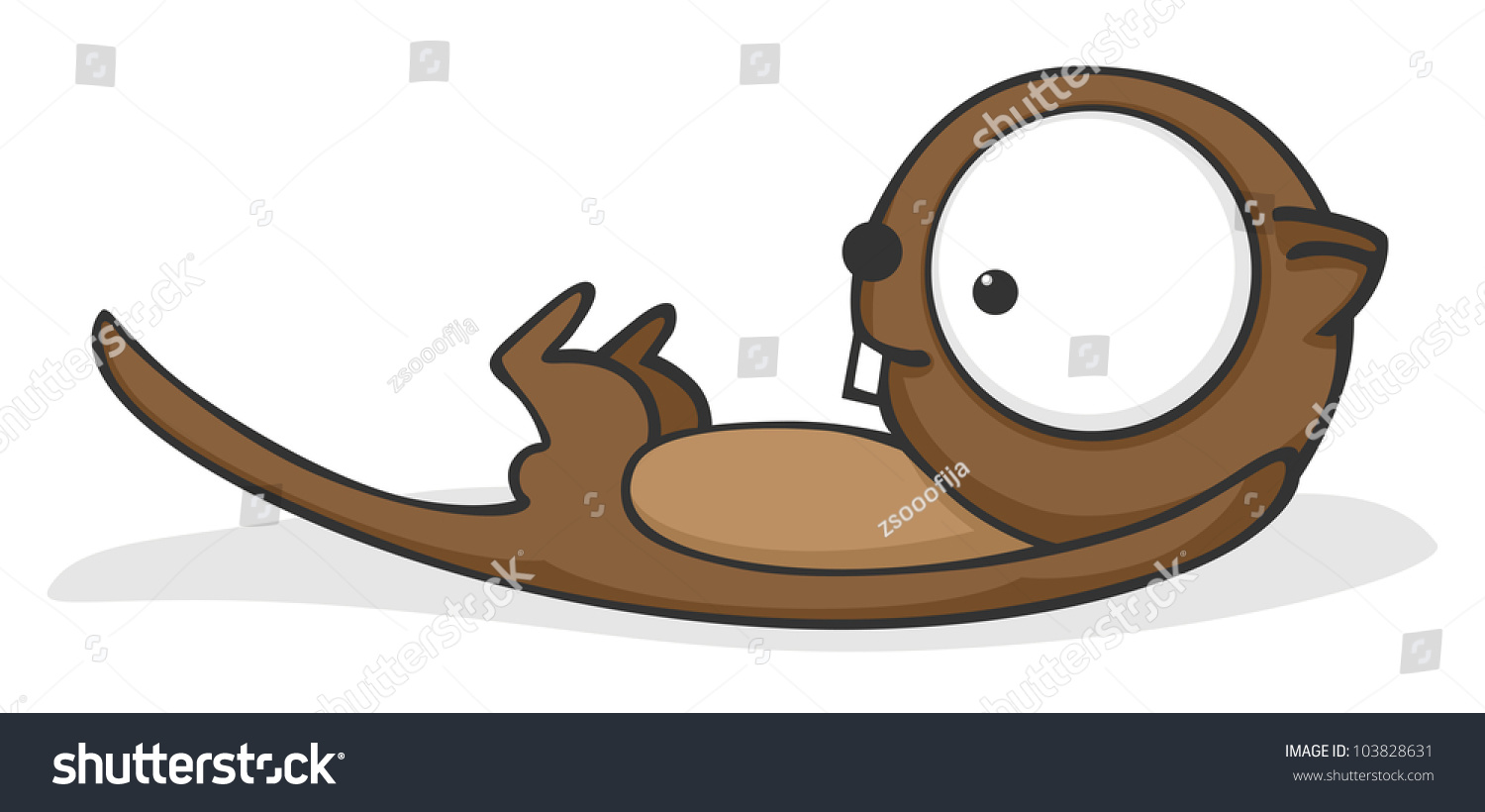 Cute Funny Cartoon Otter Huge Eyes Stock Illustration 103828631 ...