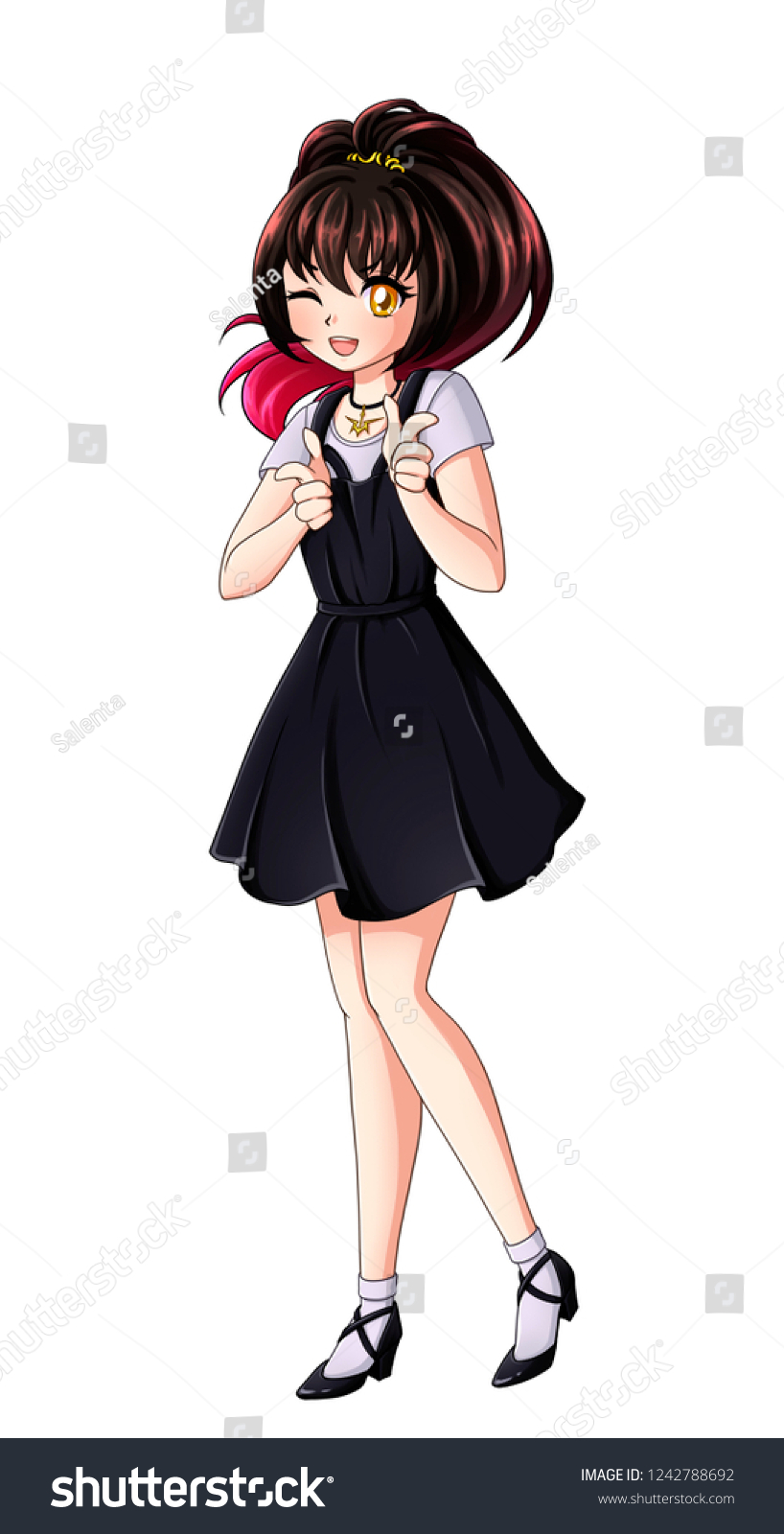 Cute Anime Girl With Pink Hair Hairstyle Girls - kawaii light brown hair anime girl roblox