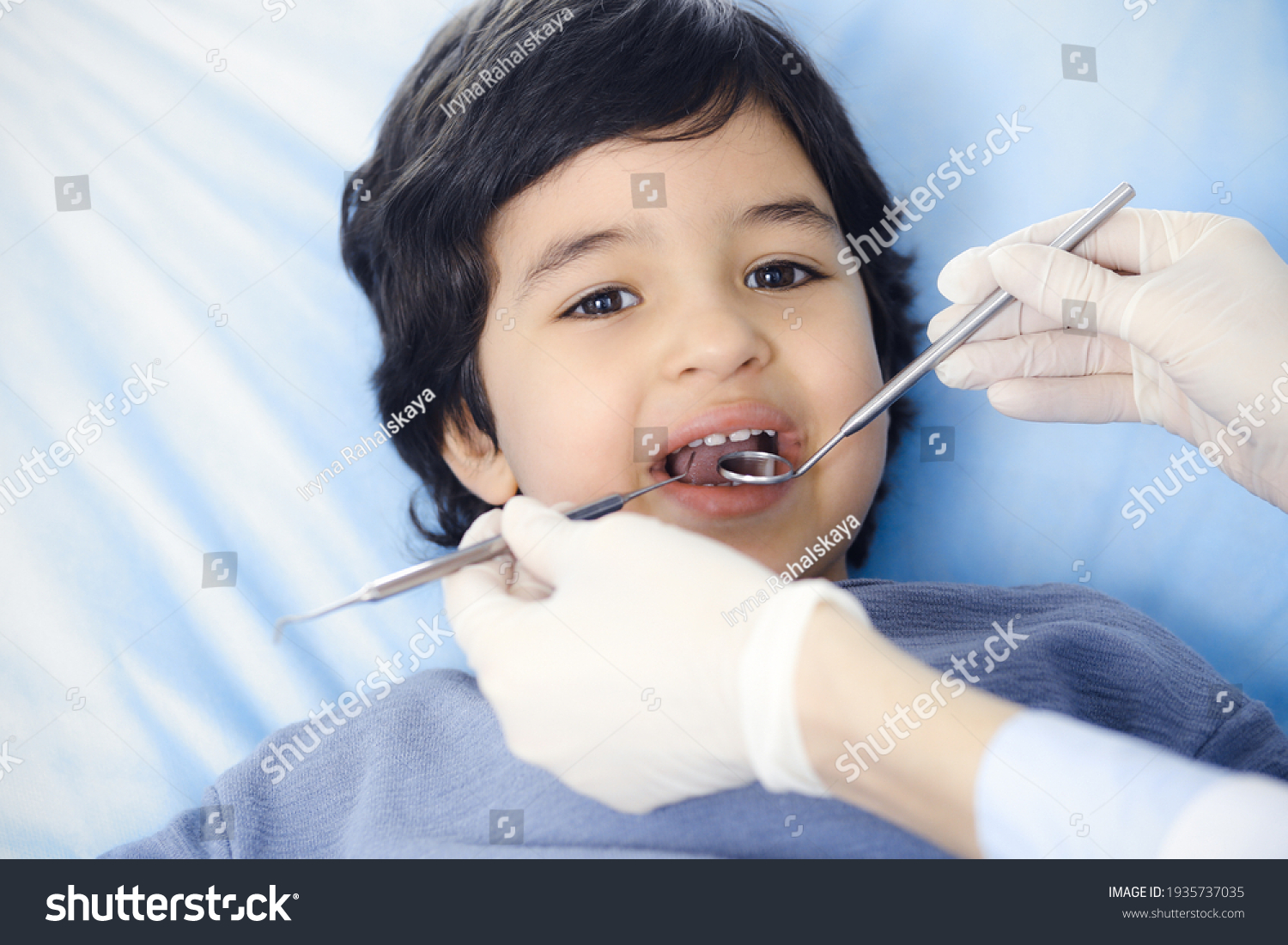 Cute Arab Boy Sitting Dental Chair Stock Photo (Edit Now) 1935737035