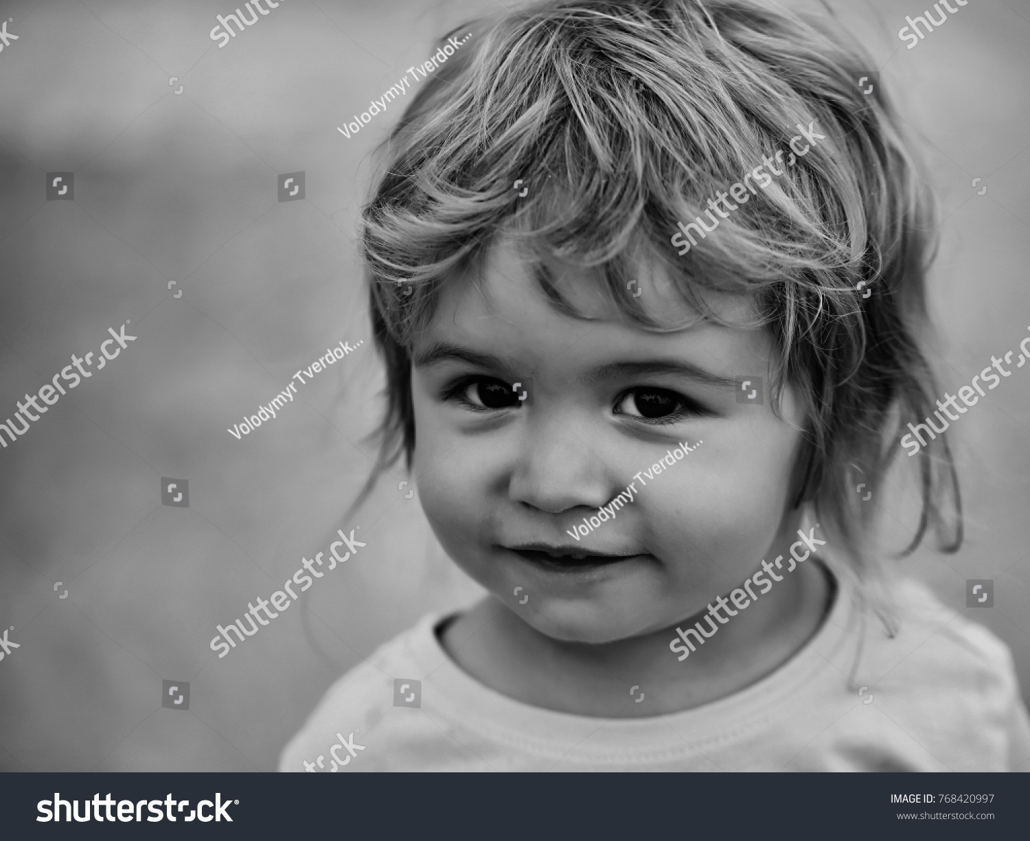 Cute Baby Boy Child Curly Blond Stock Photo Edit Now 768420997