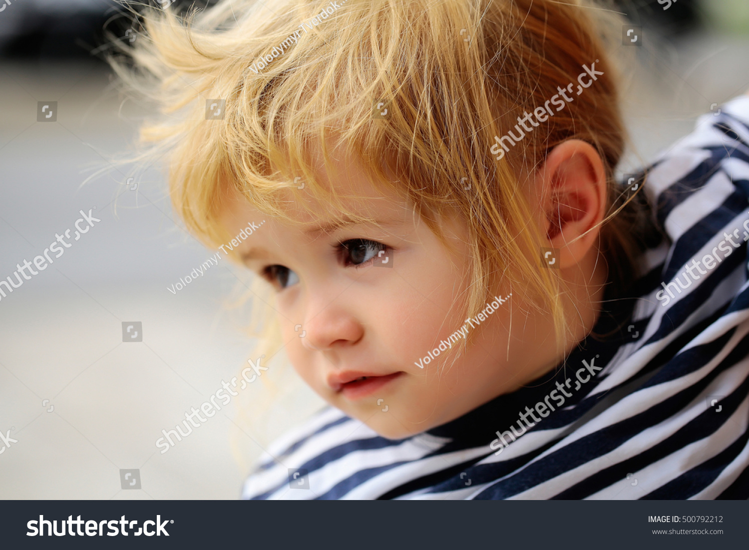 Cute Baby Boy Child Curly Blond Stock Photo Edit Now 500792212