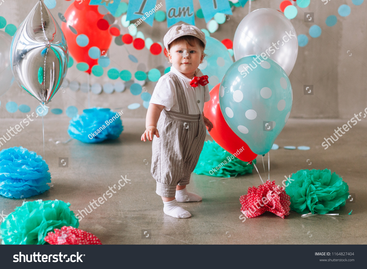 Cute Baby Boy First Birthday Party Stock Photo Edit Now 1164827404