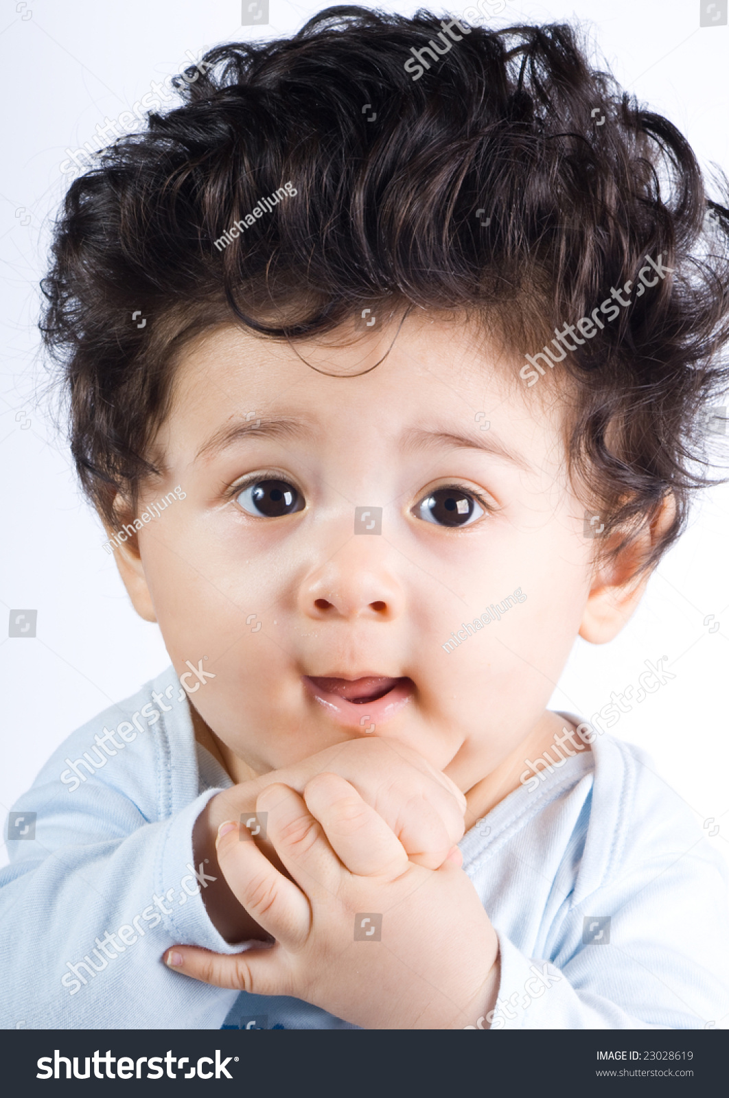 Cute Baby Boy Long Hair Stock Photo 23028619 Shutterstock