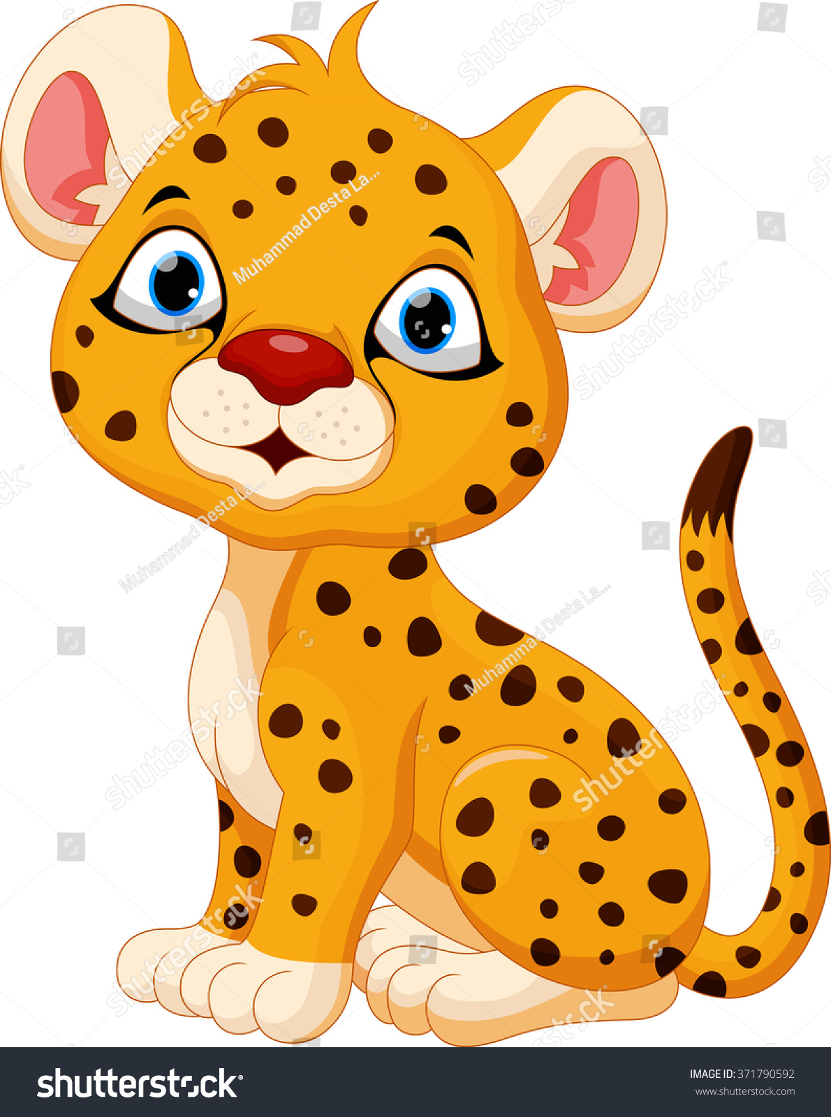 Cute Baby Cheetah Cartoon Sitting Stock Illustration 371790592