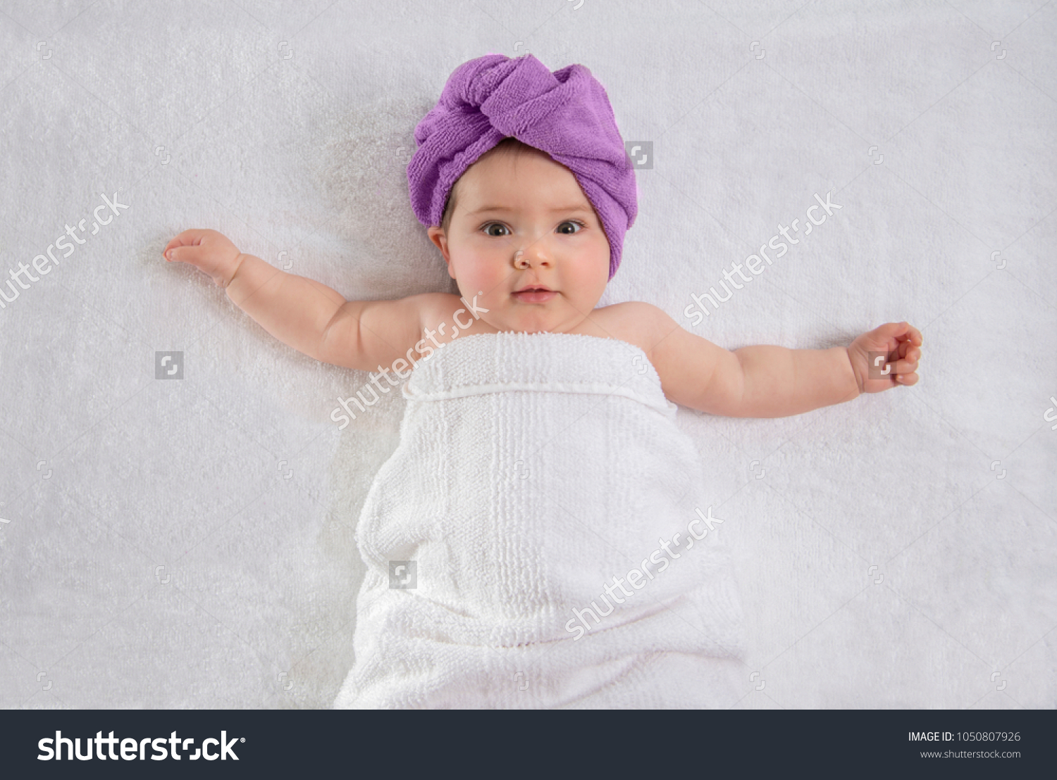 cute baby in towel