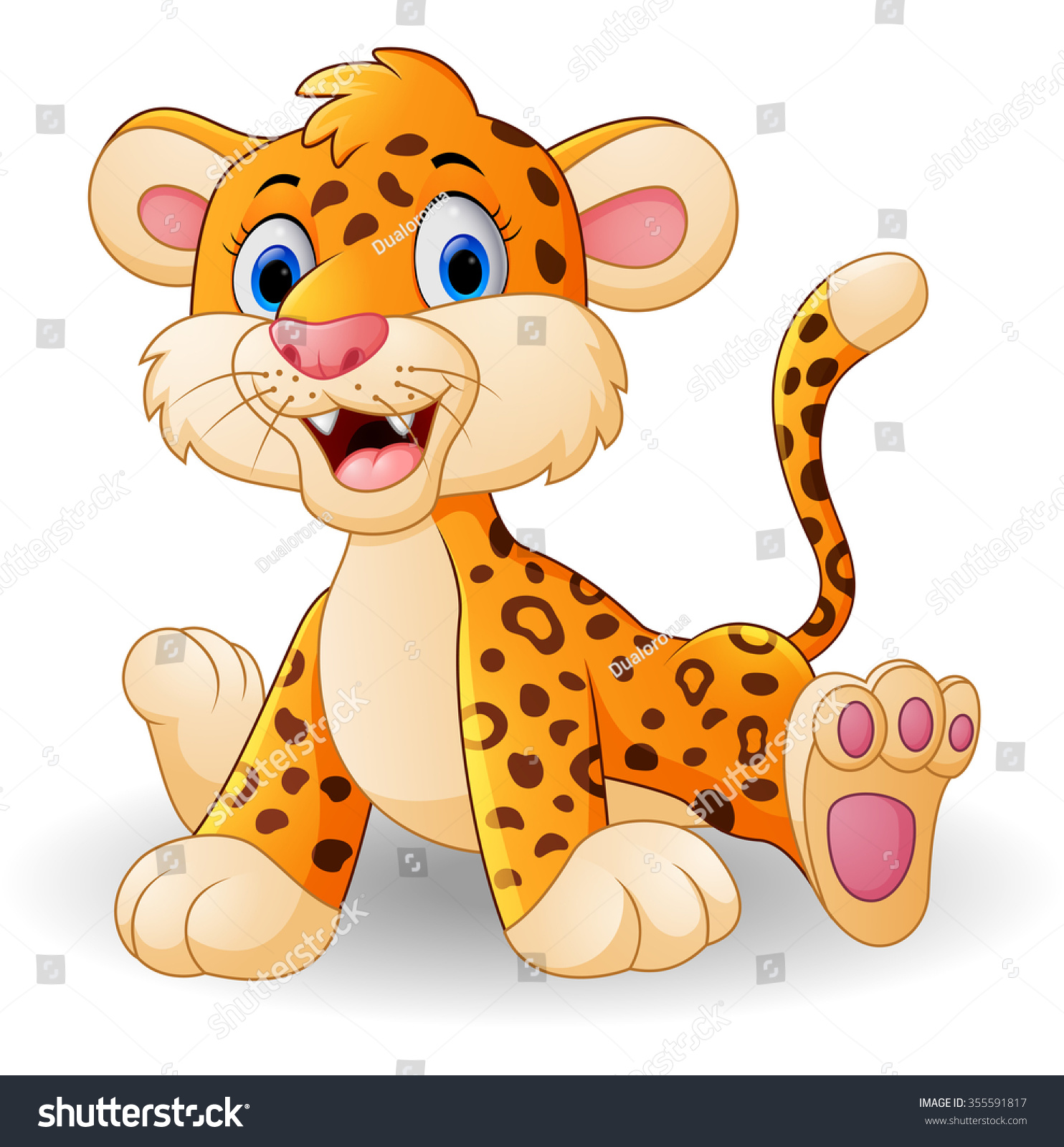 Cute Baby Leopard Cartoon Stock Illustration 355591817 - Shutterstock