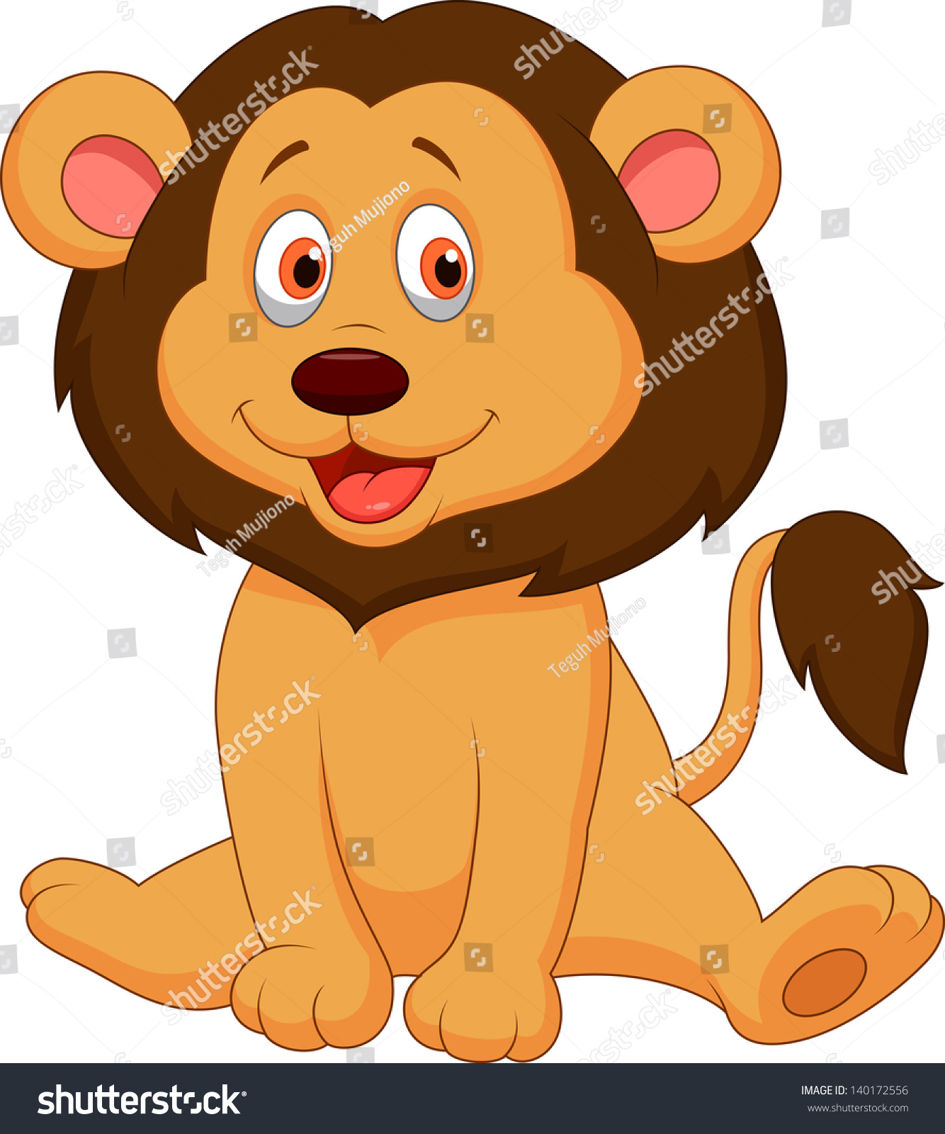 Cute Baby Lion Cartoon Stock Illustration 140172556 - Shutterstock