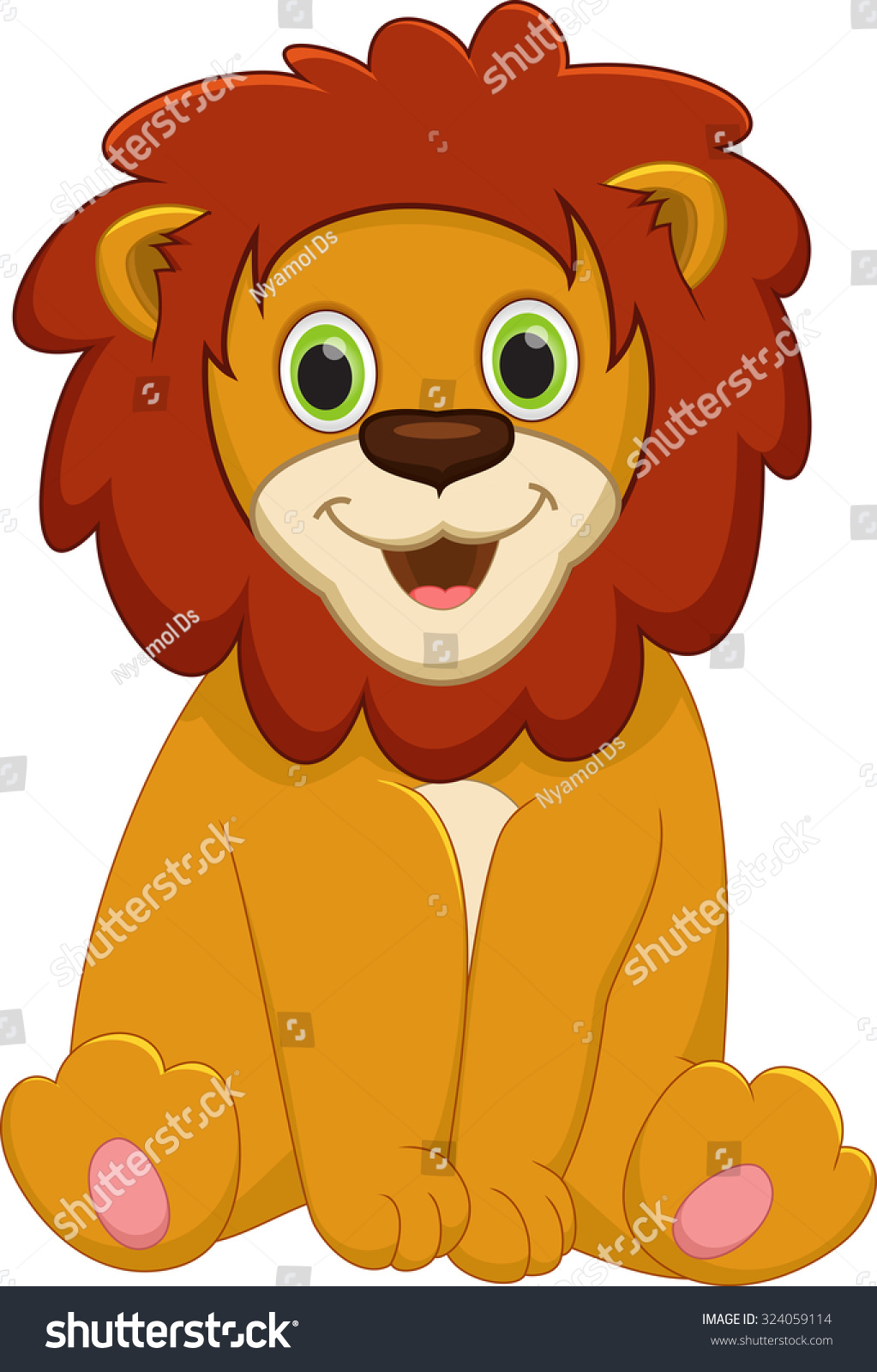 Cute Baby Lion Cartoon Stock Illustration 324059114 | Shutterstock