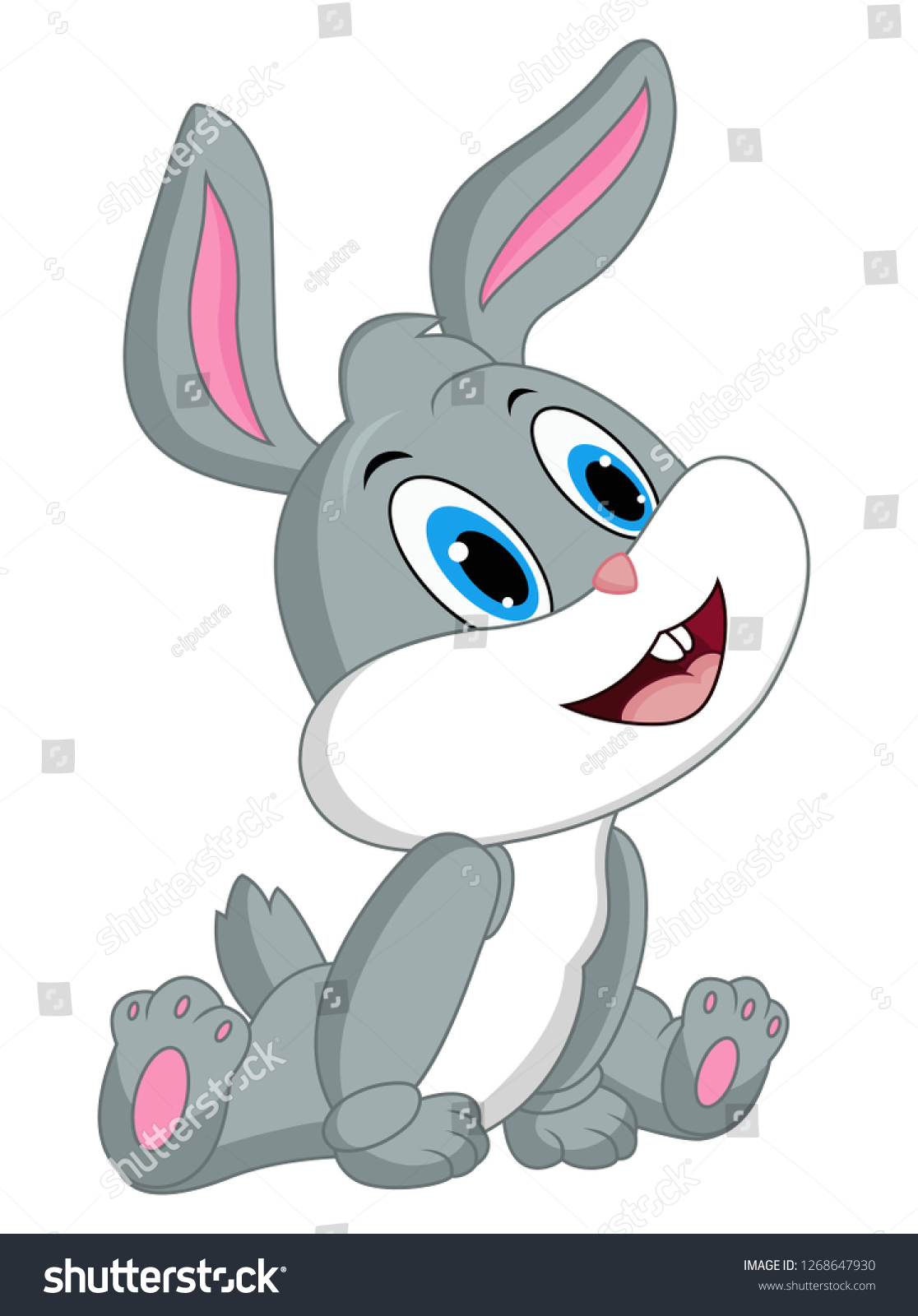 Cute Baby Rabbit Cartoon Stock Illustration 1268647930 | Shutterstock