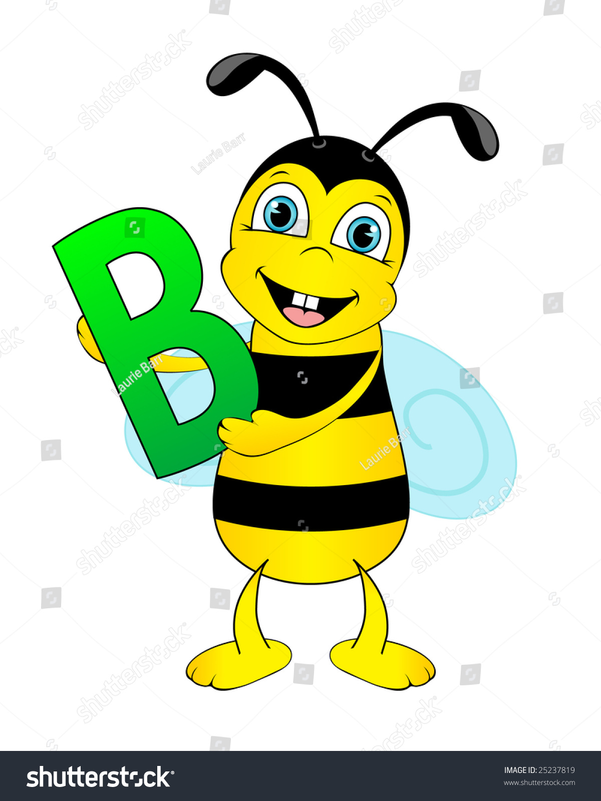 Cute Bee Holding Letter B Whole Stock Illustration 25237819 - Shutterstock