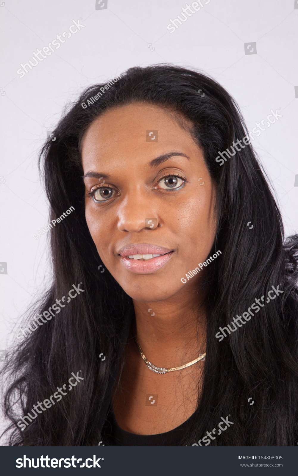 Cute Black Woman Long Black Hair Stock Photo 164808005 | Shutterstock