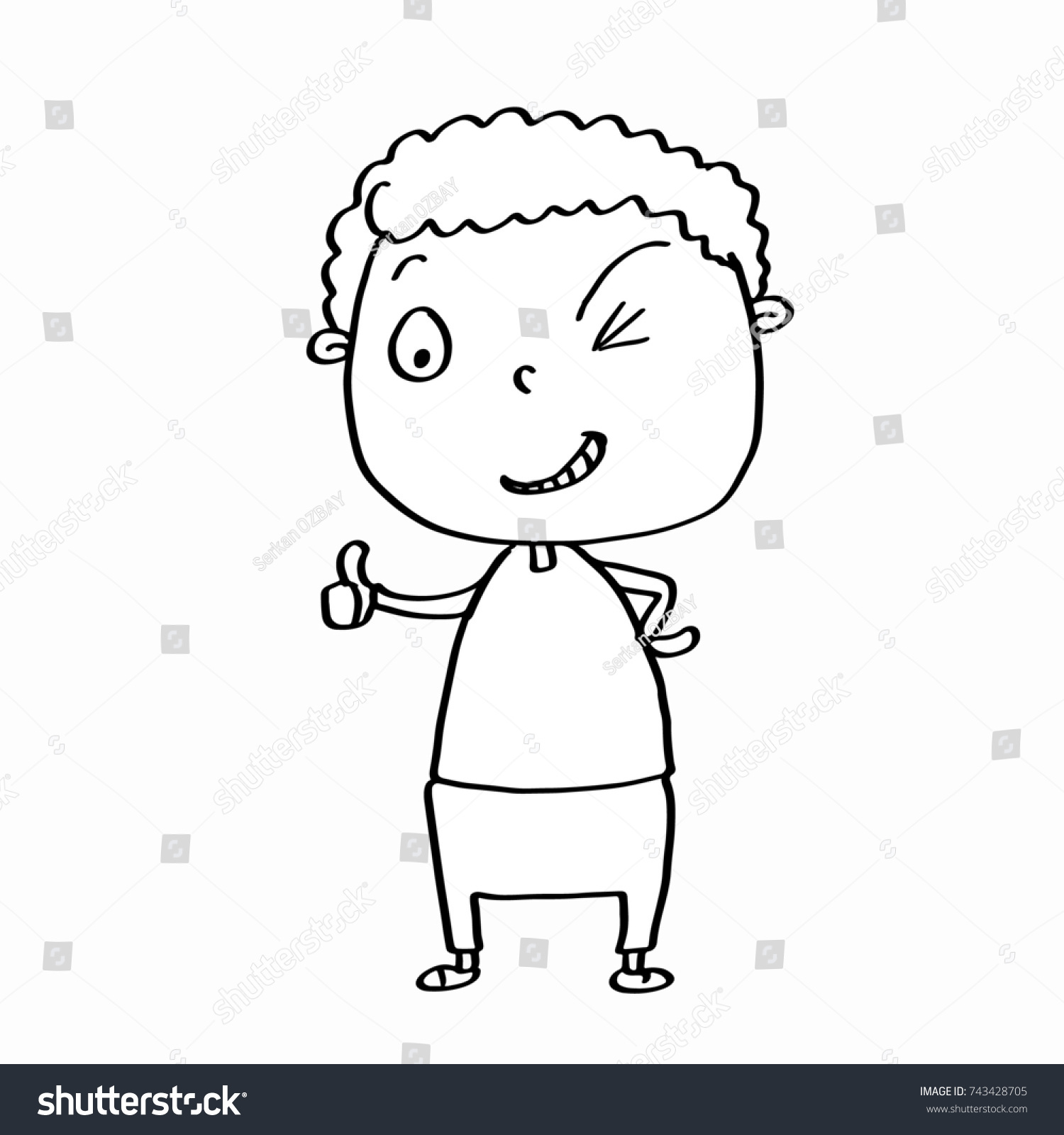 Cute Boy Winking Stock Illustration 743428705 | Shutterstock