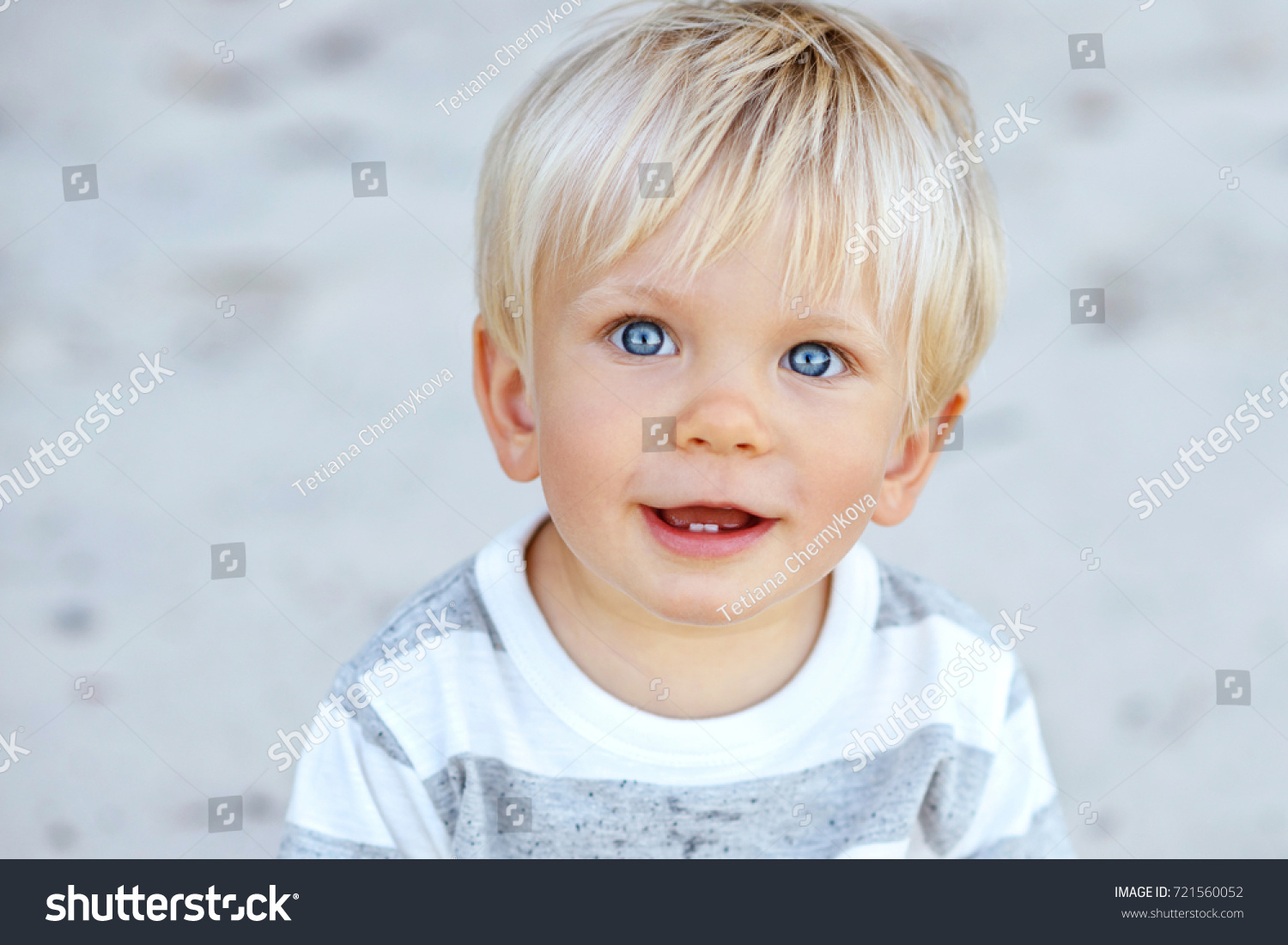 Cute Boy Blond Hair Blue Eyes Stock Photo Edit Now 721560052