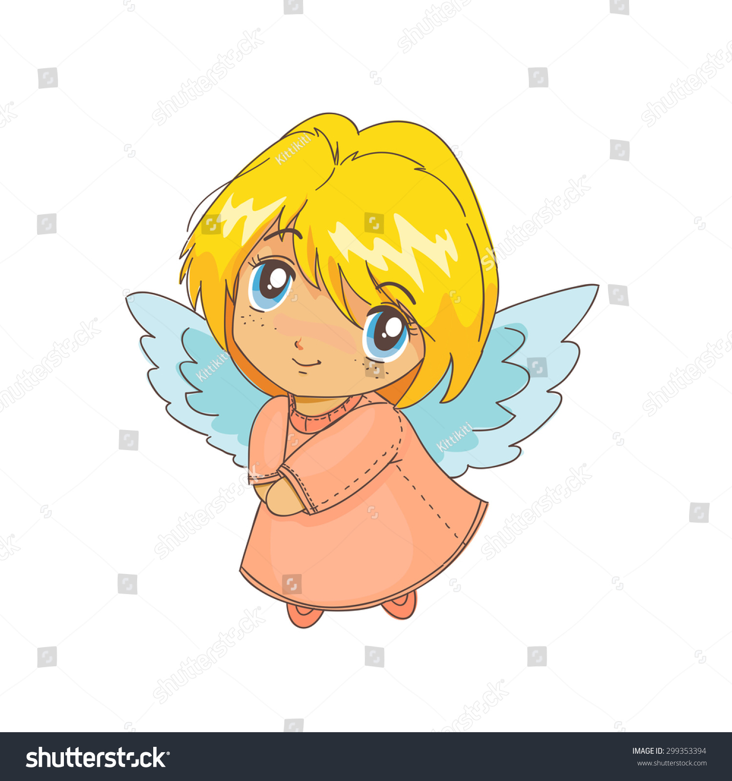 Cute Cartoon Angel Stock Illustration 299353394 - Shutterstock