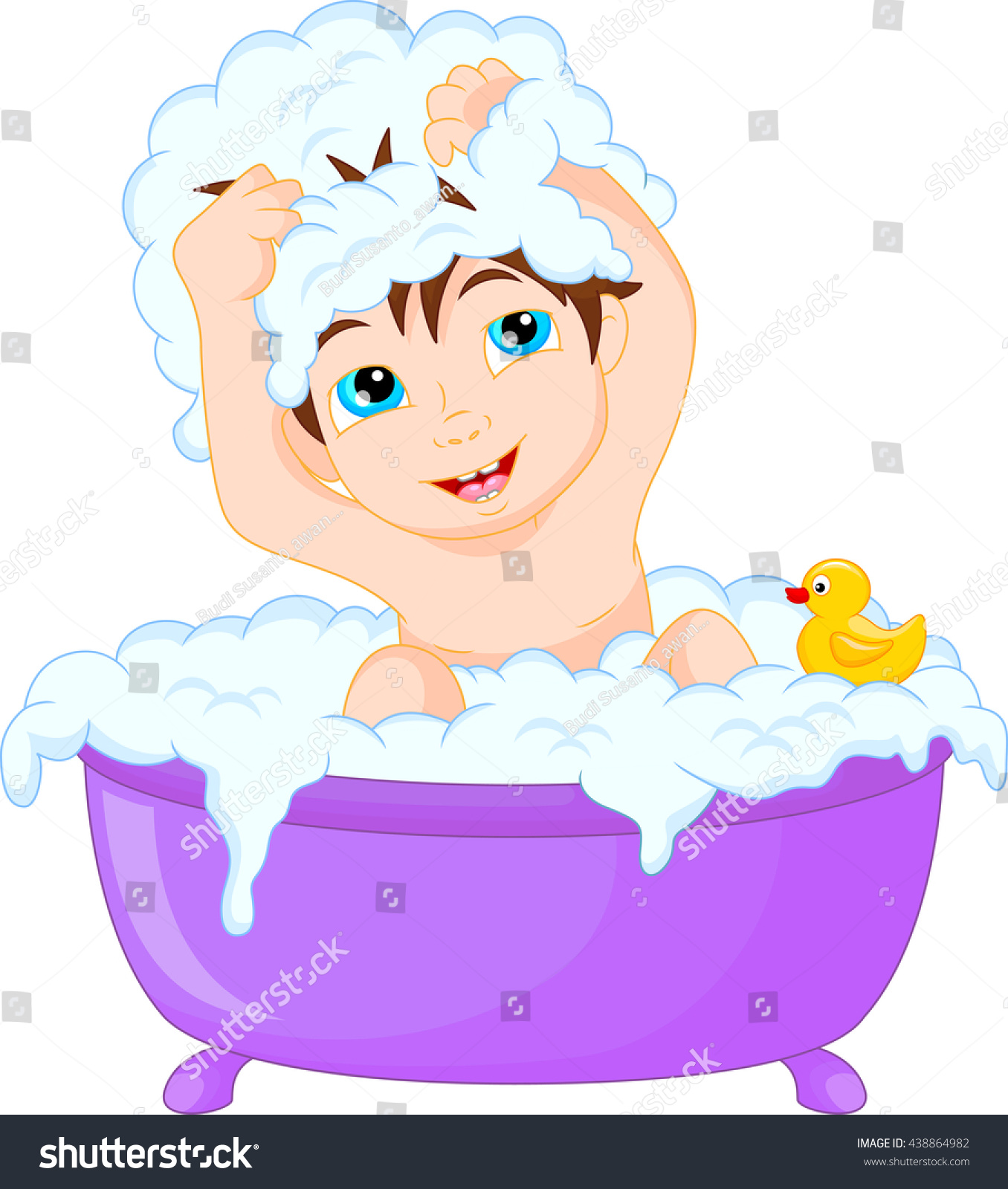 Cute Cartoon Boy Having Bath Stock Illustration 438864982 | Shutterstock