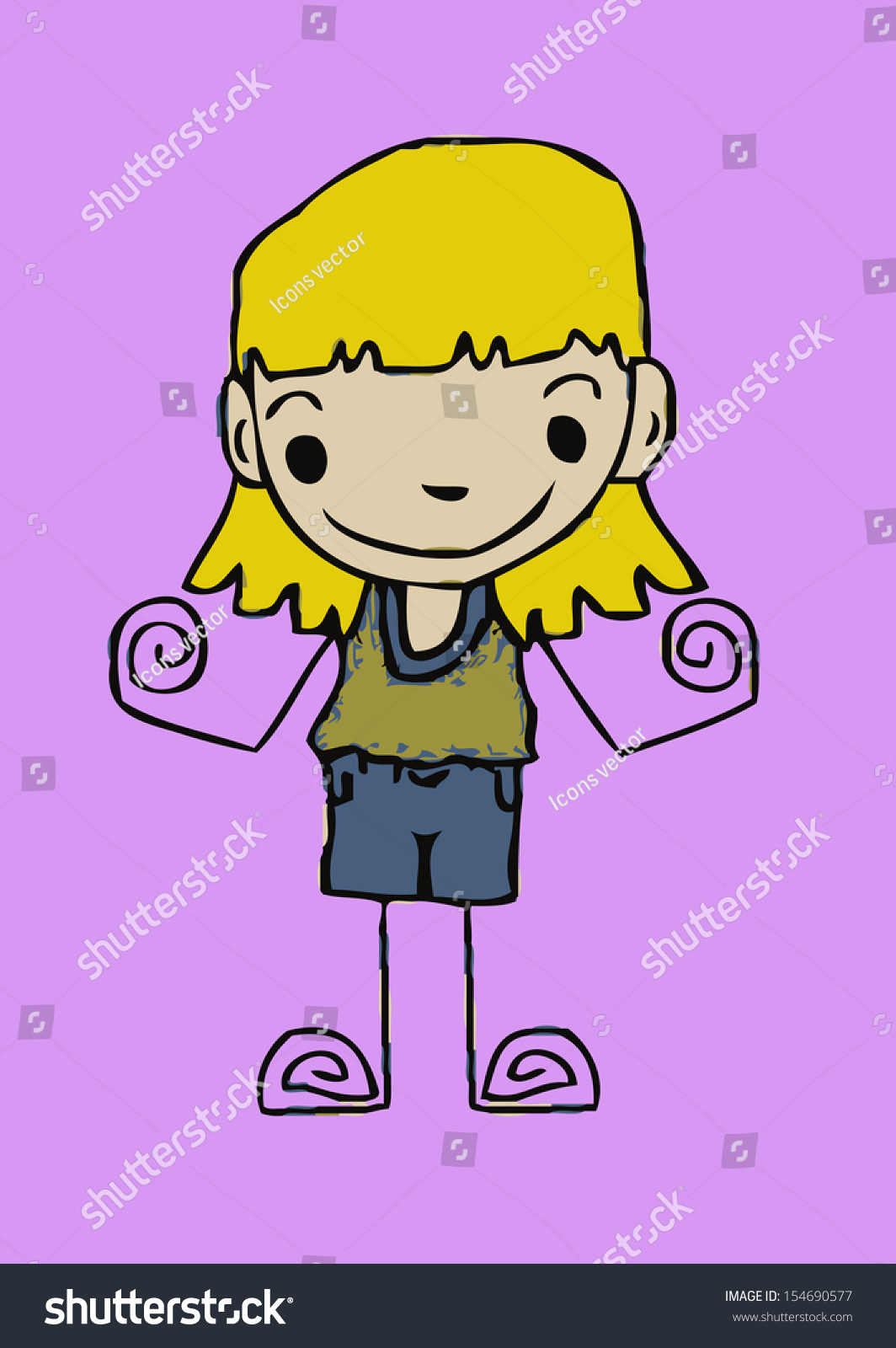 Cute Cartoon Boys Girls Clip Art Stock Illustration 154690577 Shutterstock 4040