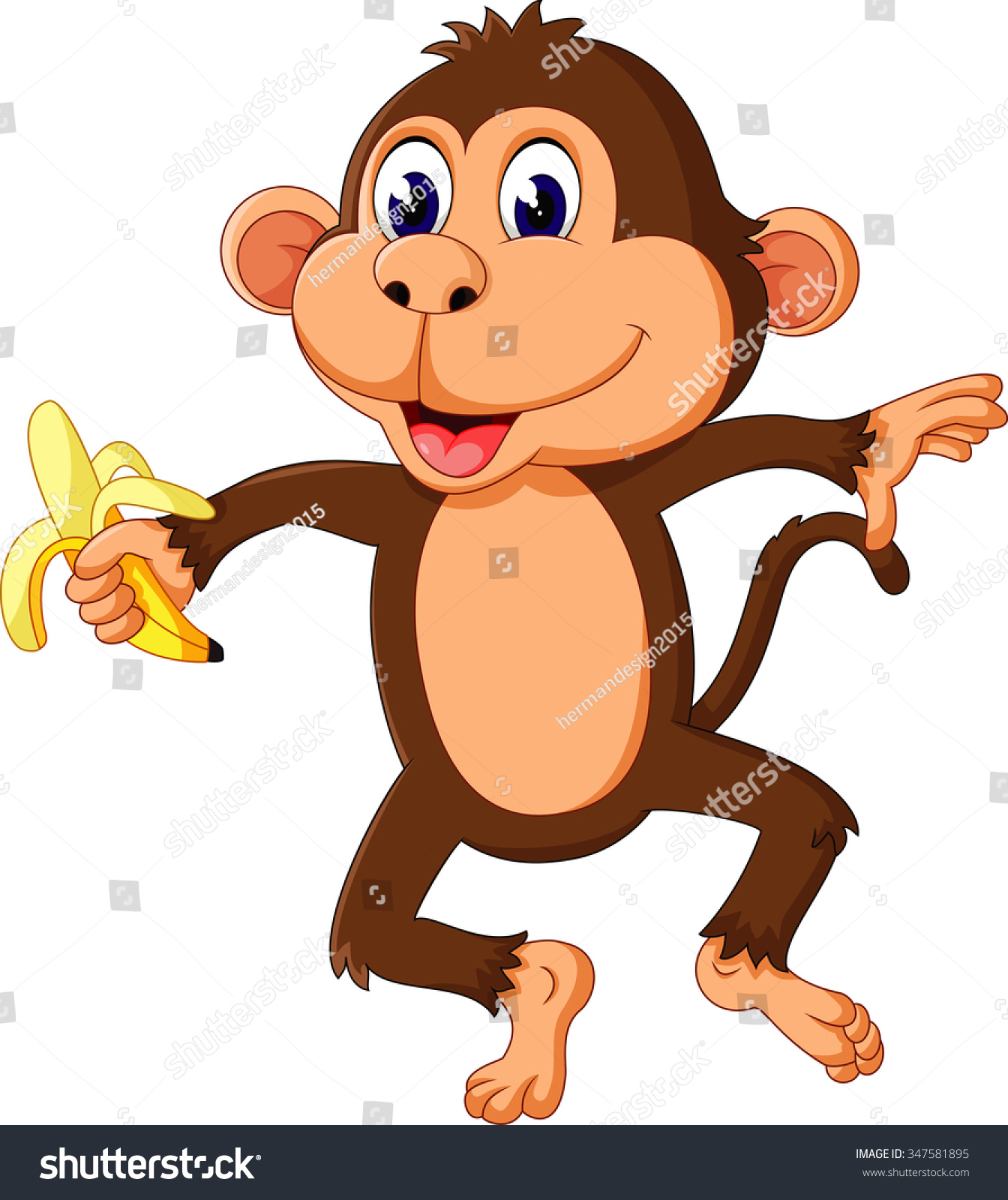 Cute Cartoon Monkey Stock Photo 347581895 : Shutterstock