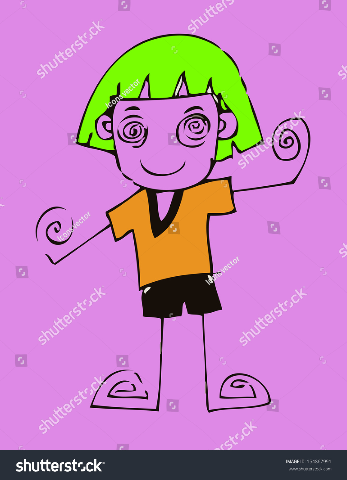 Cute Cartoon People Man Woman Jaidee Stock Illustration 154867991