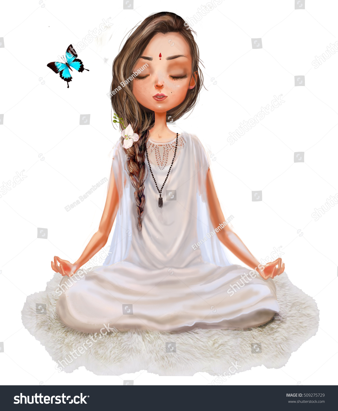 Cute Cartoon Yoga Girl Stock Illustration 509275729 | Shutterstock