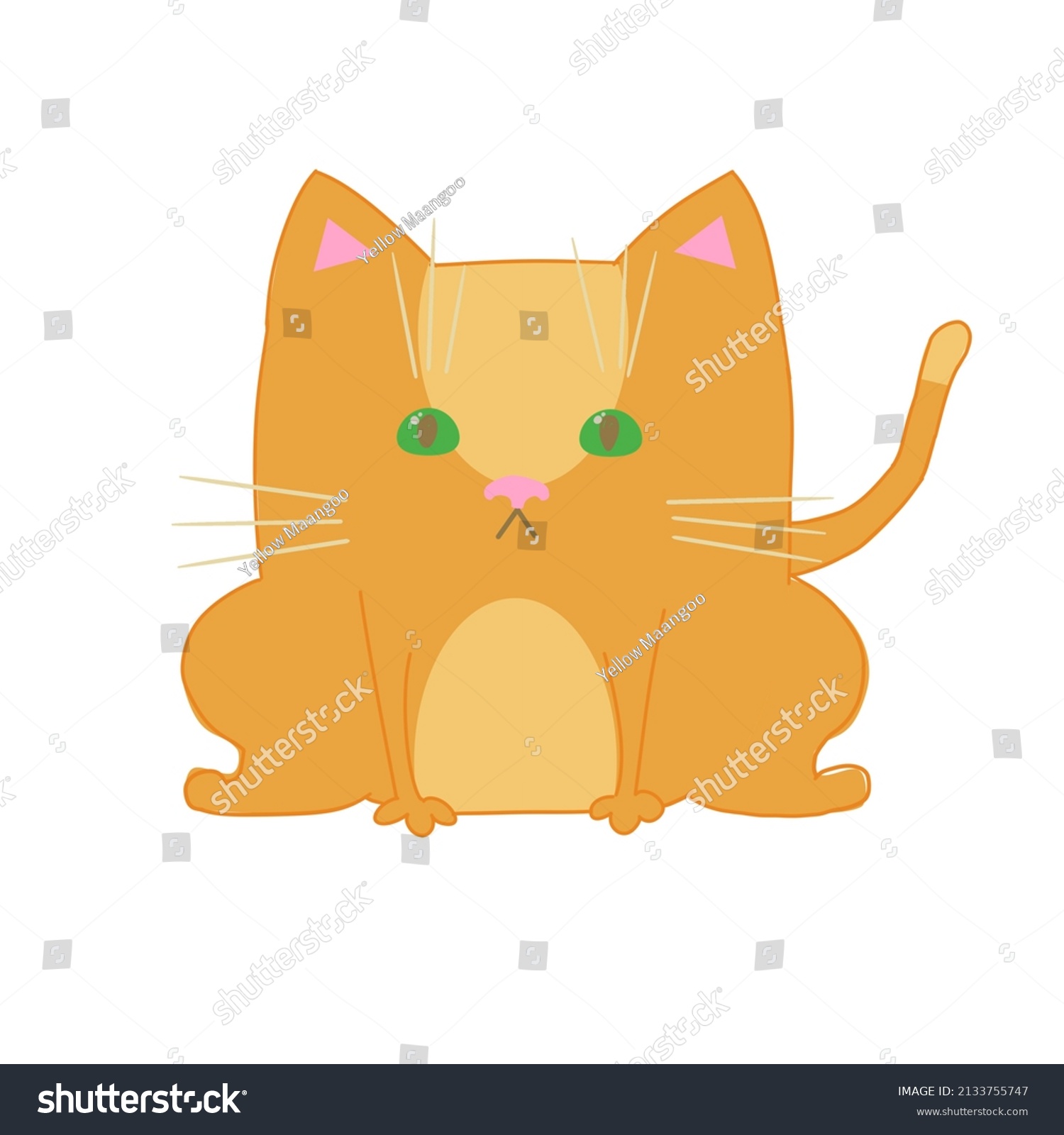 Cute Cat Drawing Ginger Kitten Doodle Stock Illustration 2133755747 ...