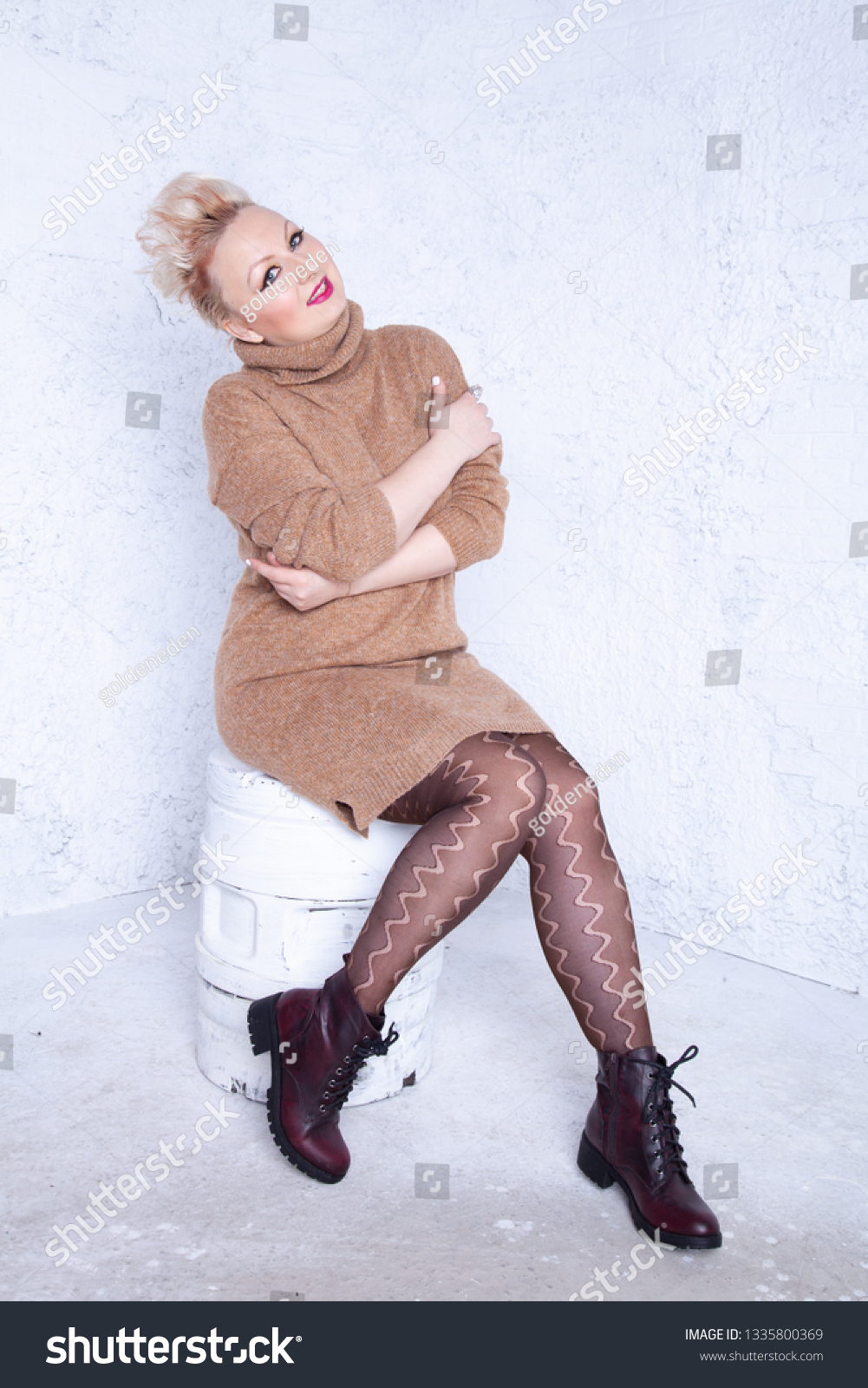 Cute Chubby Girl Short Hair Big Stock Photo Edit Now 1335800369