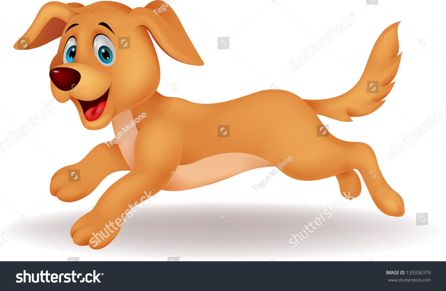 Cute Dog Cartoon Running Stock Illustration 133336379 - Shutterstock