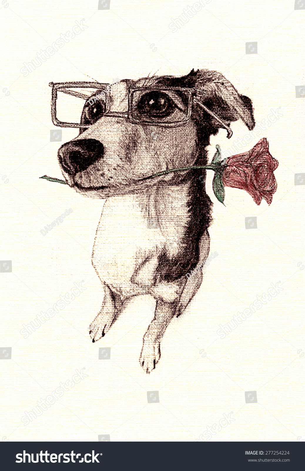 Cute Dog Illustration Love Sick Puppy Stock Illustration 277254224