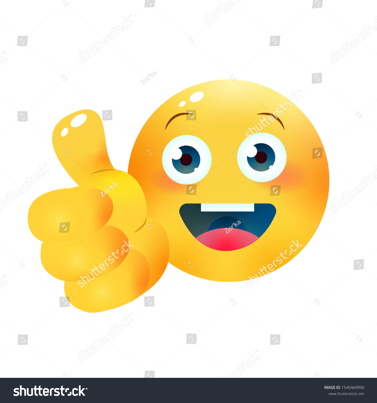 Cute Emoticon Thumb Like Stock Illustration 1540469990