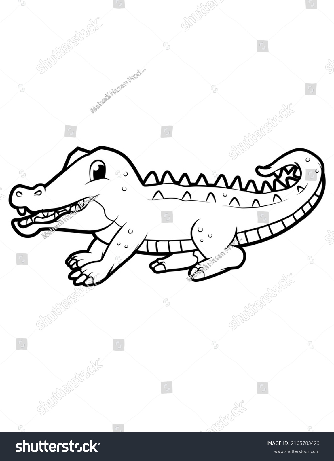 Cute Fun Happy Animal Coloring Page Stock Illustration 2165783423 ...