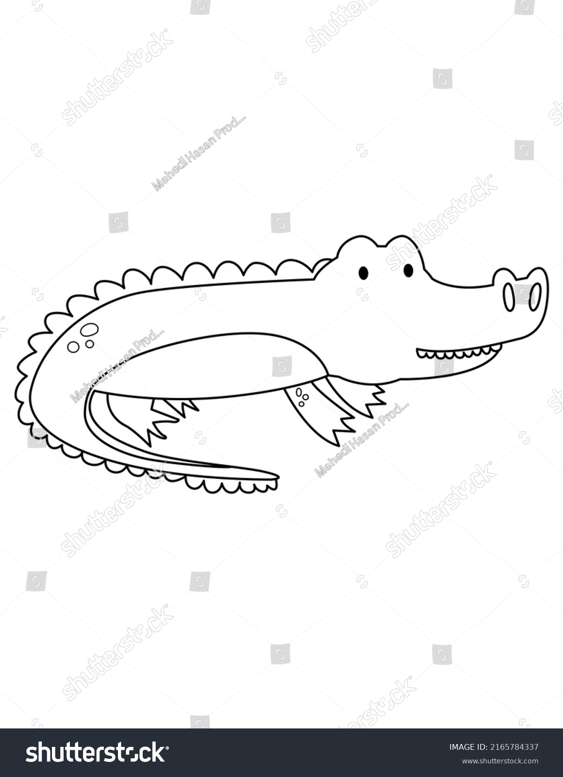 Cute Fun Happy Animal Coloring Page Stock Illustration 2165784337 