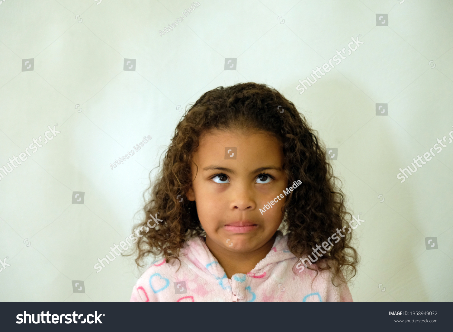 Cute Girl Daughter Curly Hair Mixed Stock Photo Edit Now