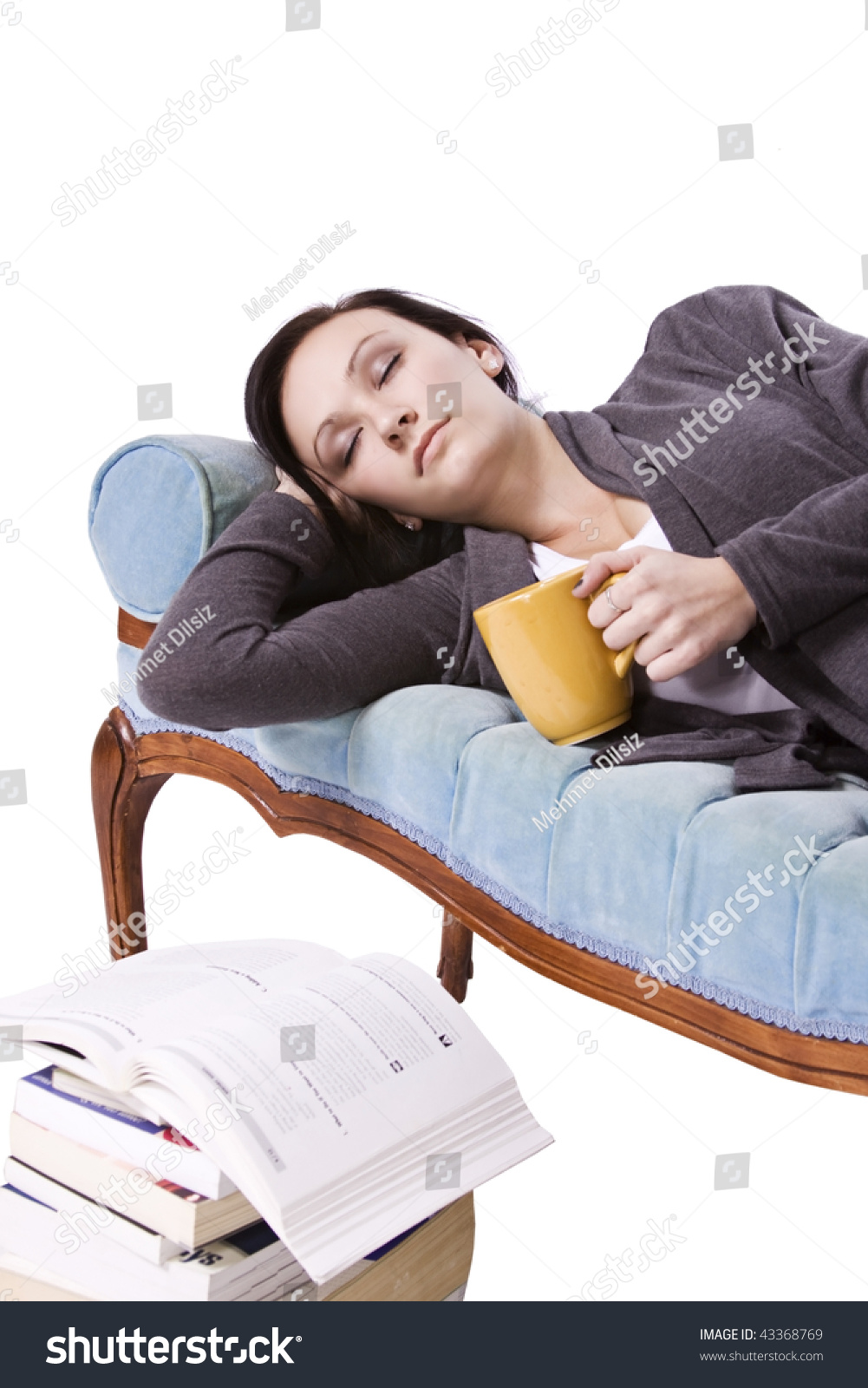 Cute Girl Fell Asleep After Studying Stock Photo Edit Now