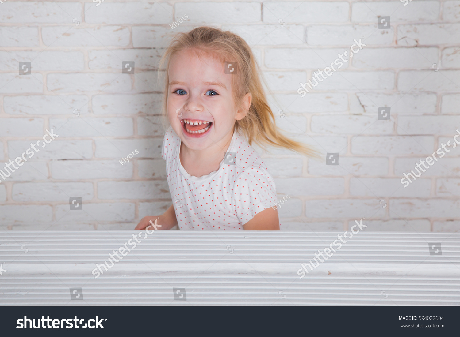 Cute Girl Playing Hideandseek Light Cosy Stock Photo Edit Now