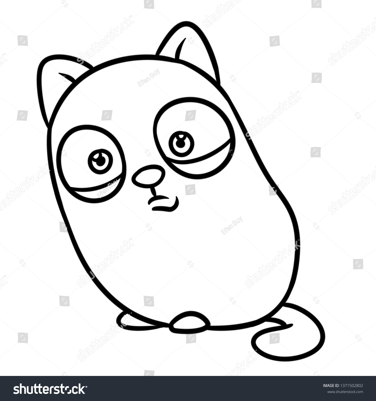 Cute Gray Kitten Parody Caricature Animal Stock Illustration 1371502802 ...