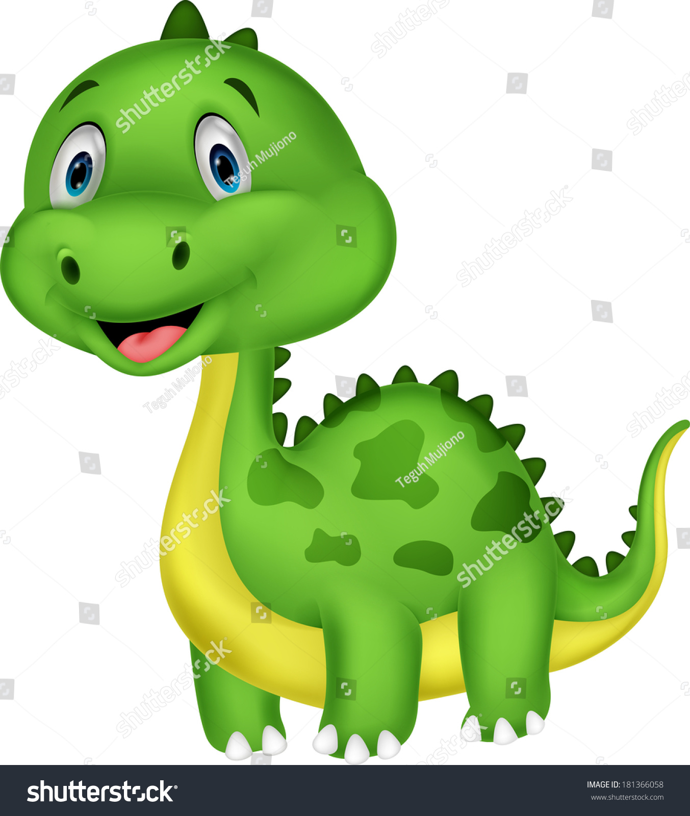 cute dinosaur green