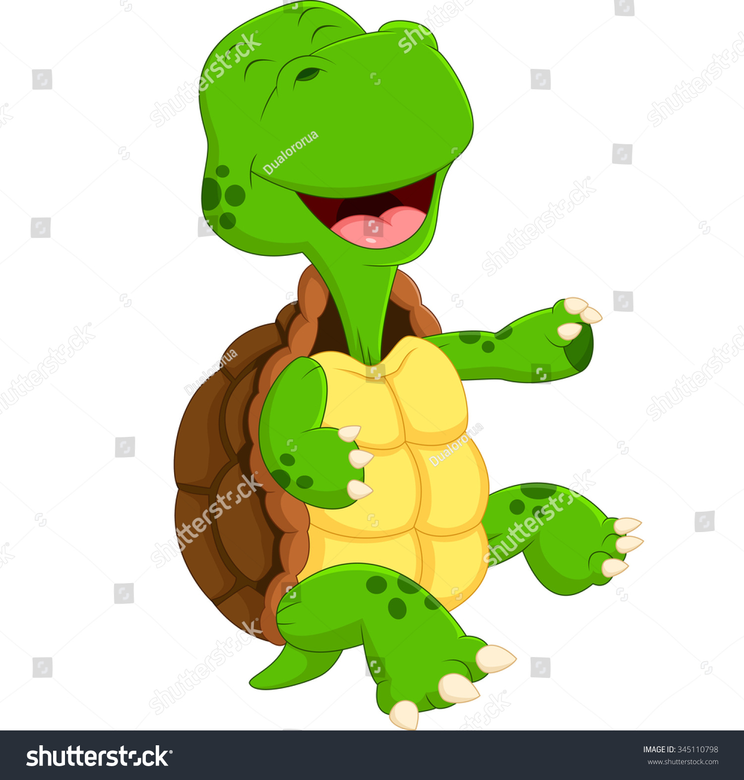 Cute Green Turtle Cartoon Stock Illustration 345110798 | Shutterstock