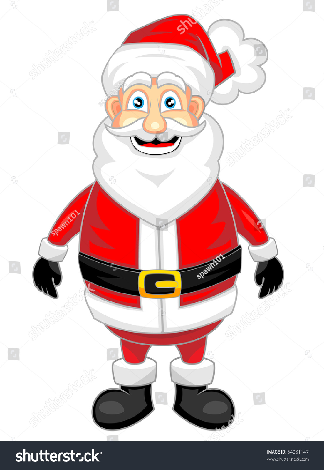 Cute Happy Looking Santa Claus Standing Alone Stock Photo 64081147 ...