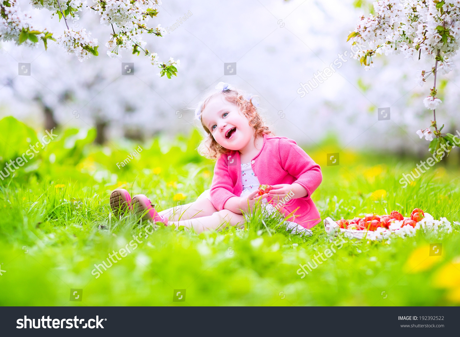Cute Happy Toddler Girl Curly Hair Stock Photo Edit Now 192392522