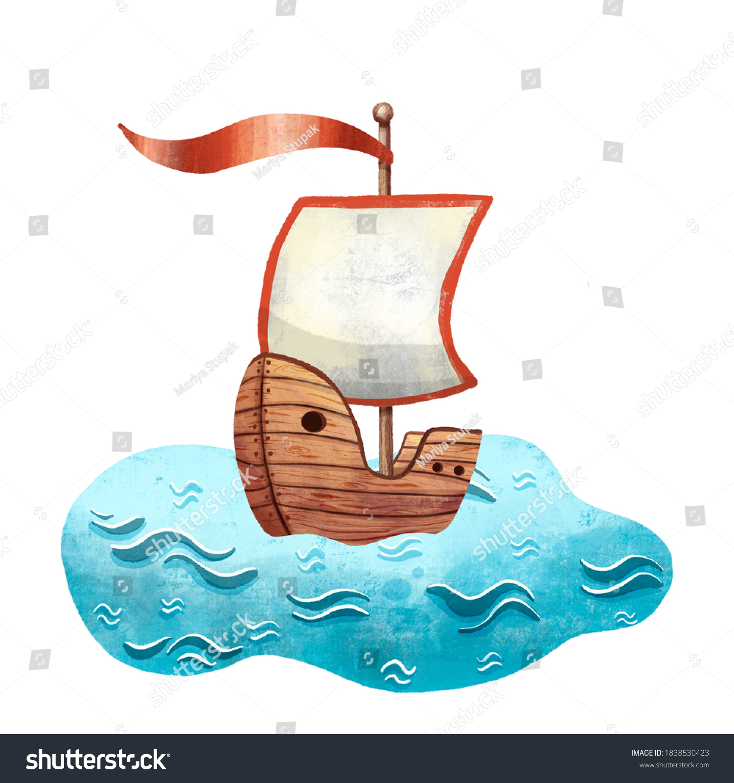 Cute Illustration Viking Drakkar Ancient Scandinavian Stock ...