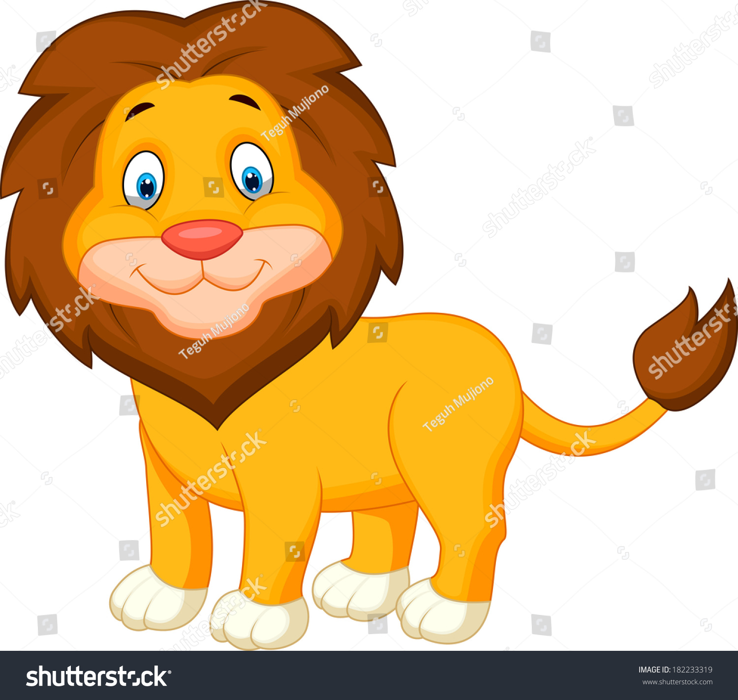 Cute Lion Cartoon Stock Illustration 182233319 - Shutterstock