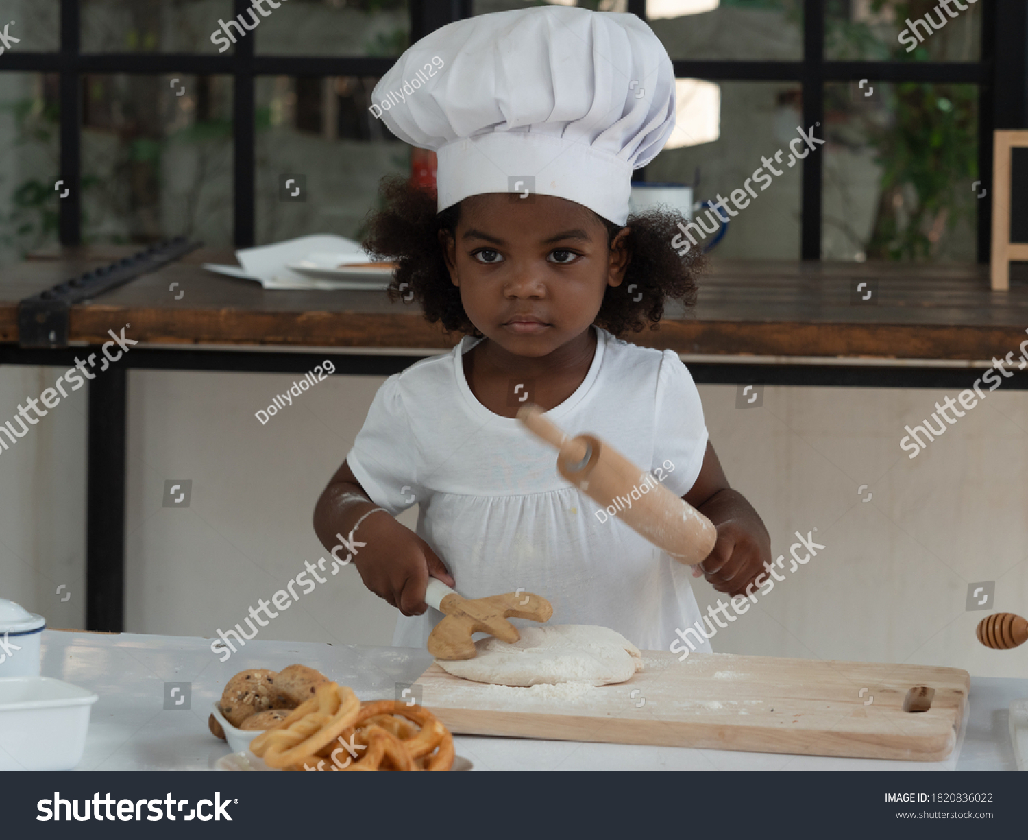 Little girl Chef In The Kitcheen...