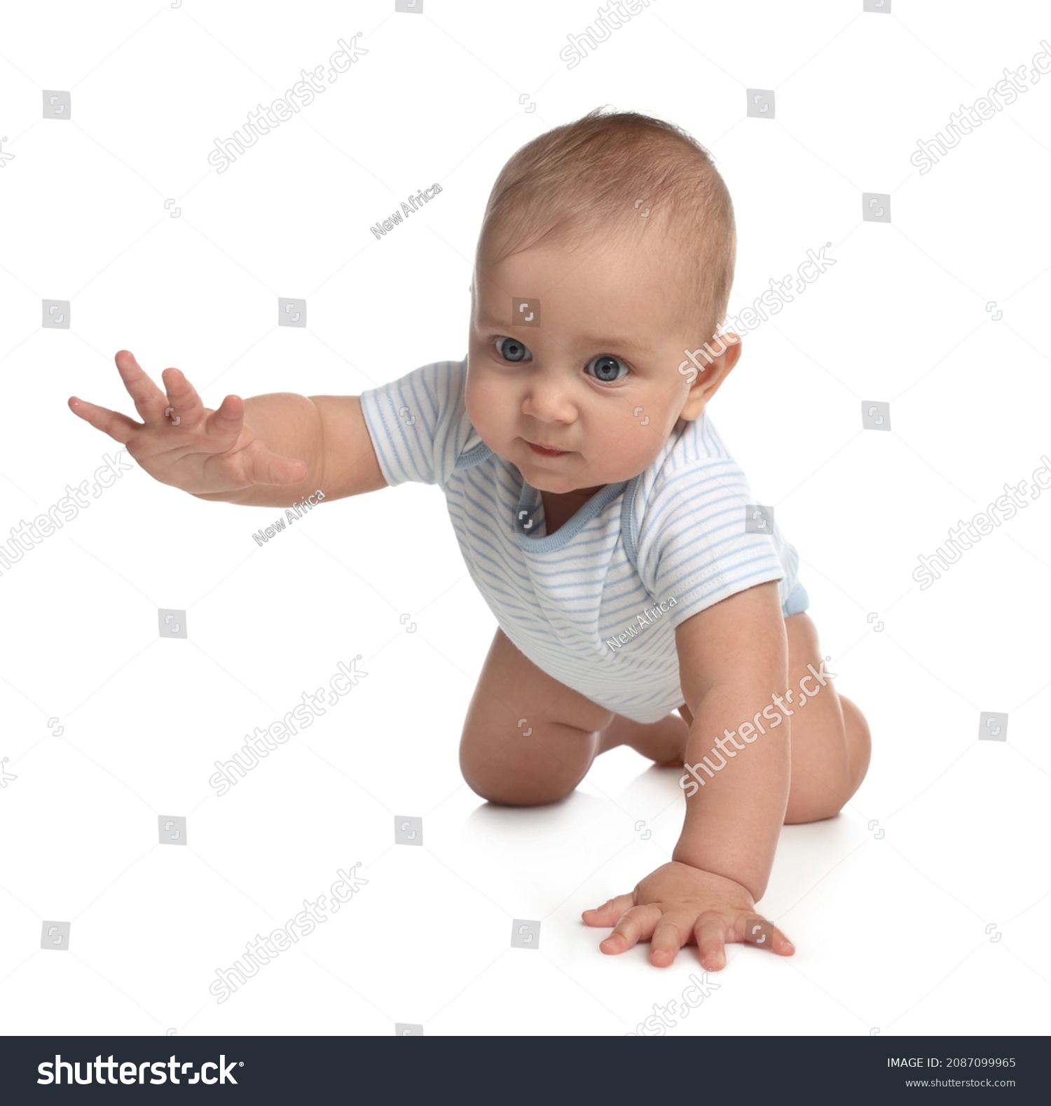 Cute Little Baby Boy Crawling On Stock Photo 2087099965 | Shutterstock