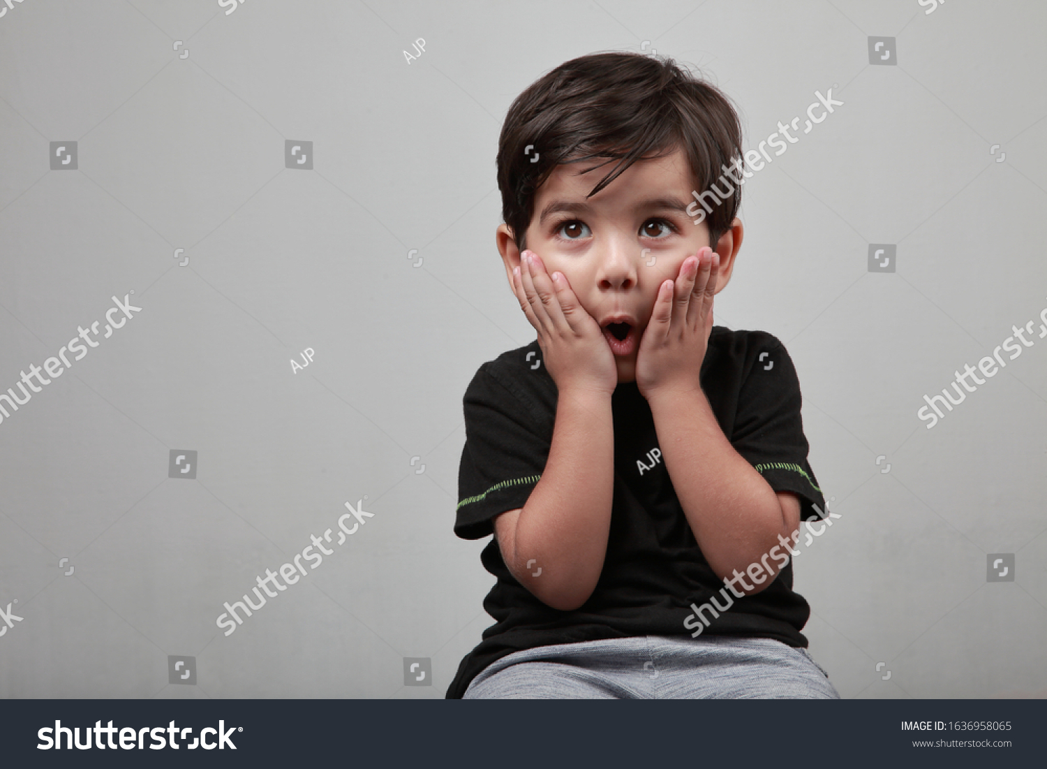 Cute Little Boy Surprised Face Stock Photo 1636958065 | Shutterstock