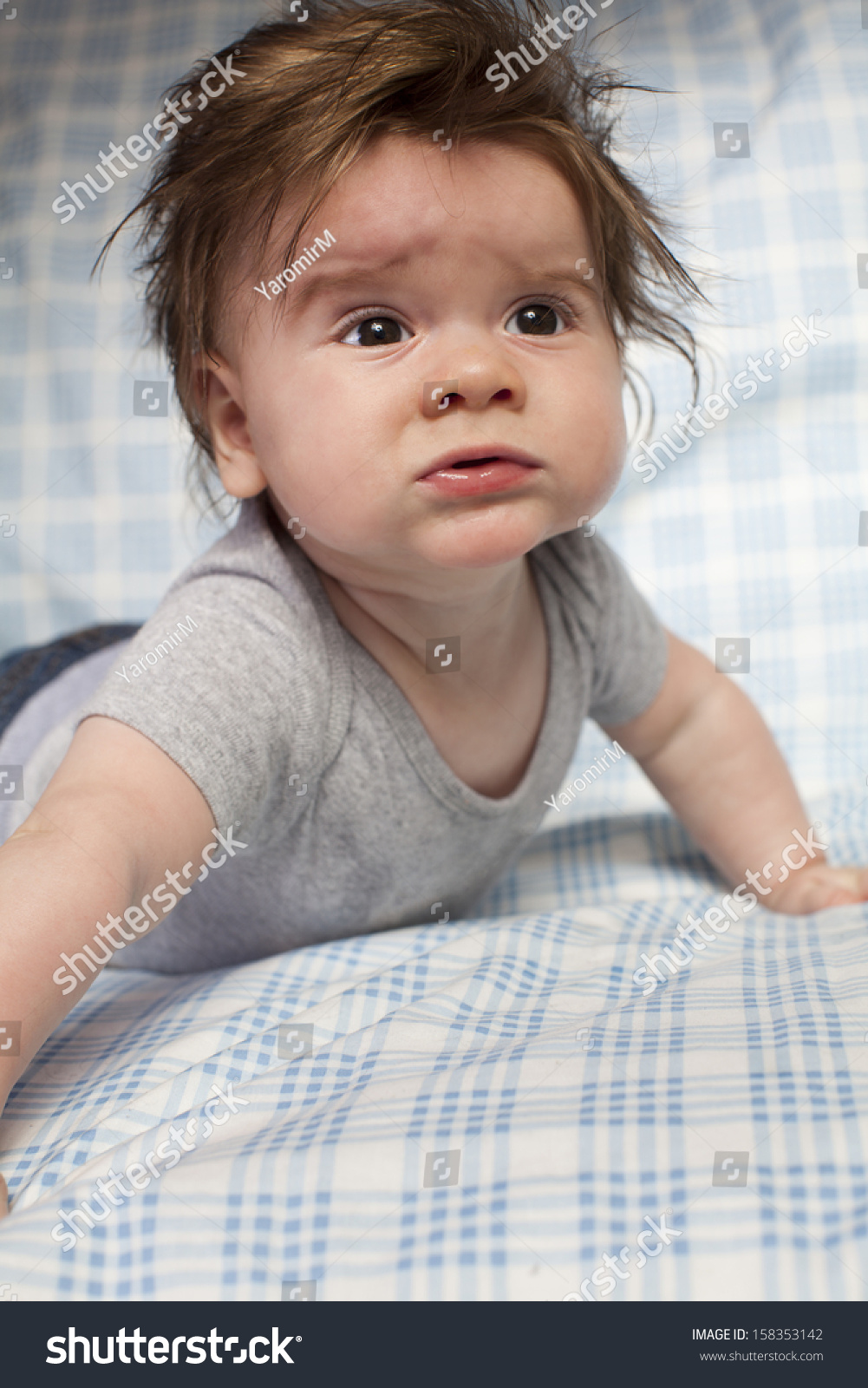 Cute Little Boy Long Hair Big Stock Photo Edit Now 158353142