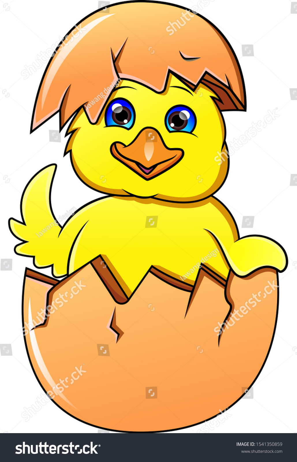 Cute Little Duck Hatching Egg Stock Illustration 1541350859 | Shutterstock