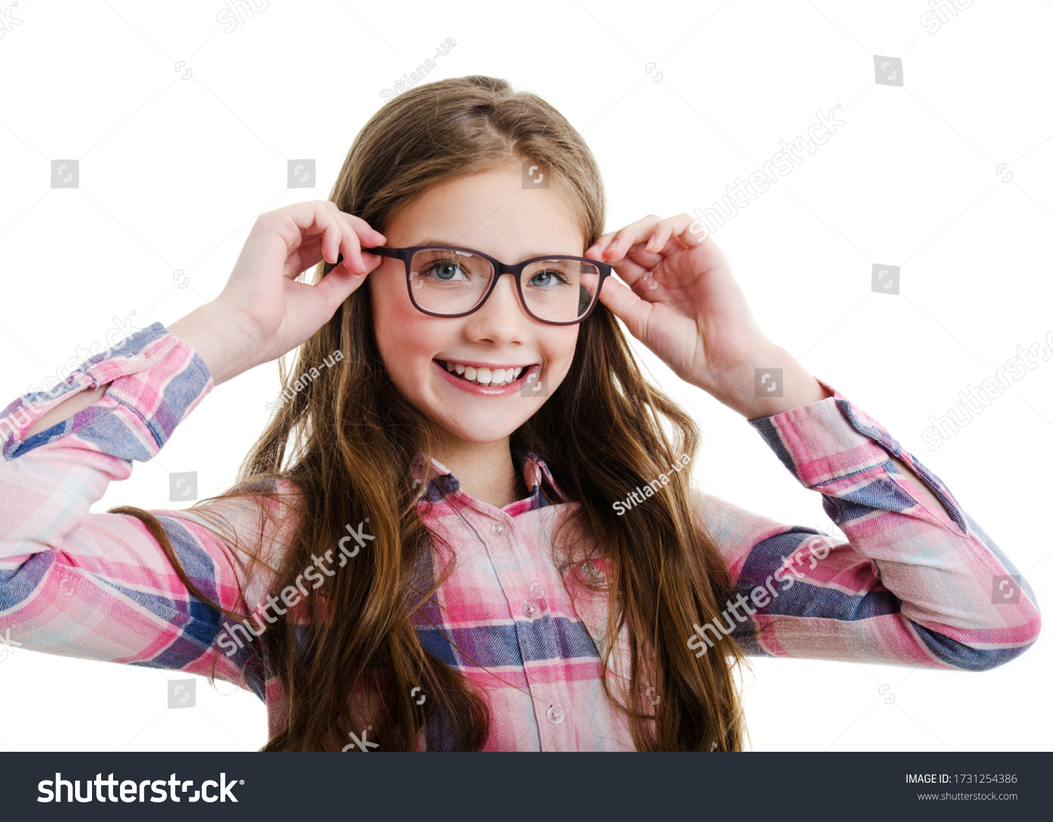 Cute Little Girl Child Preteen Eyeglasses Stock Photo (Edit Now) 1731254386