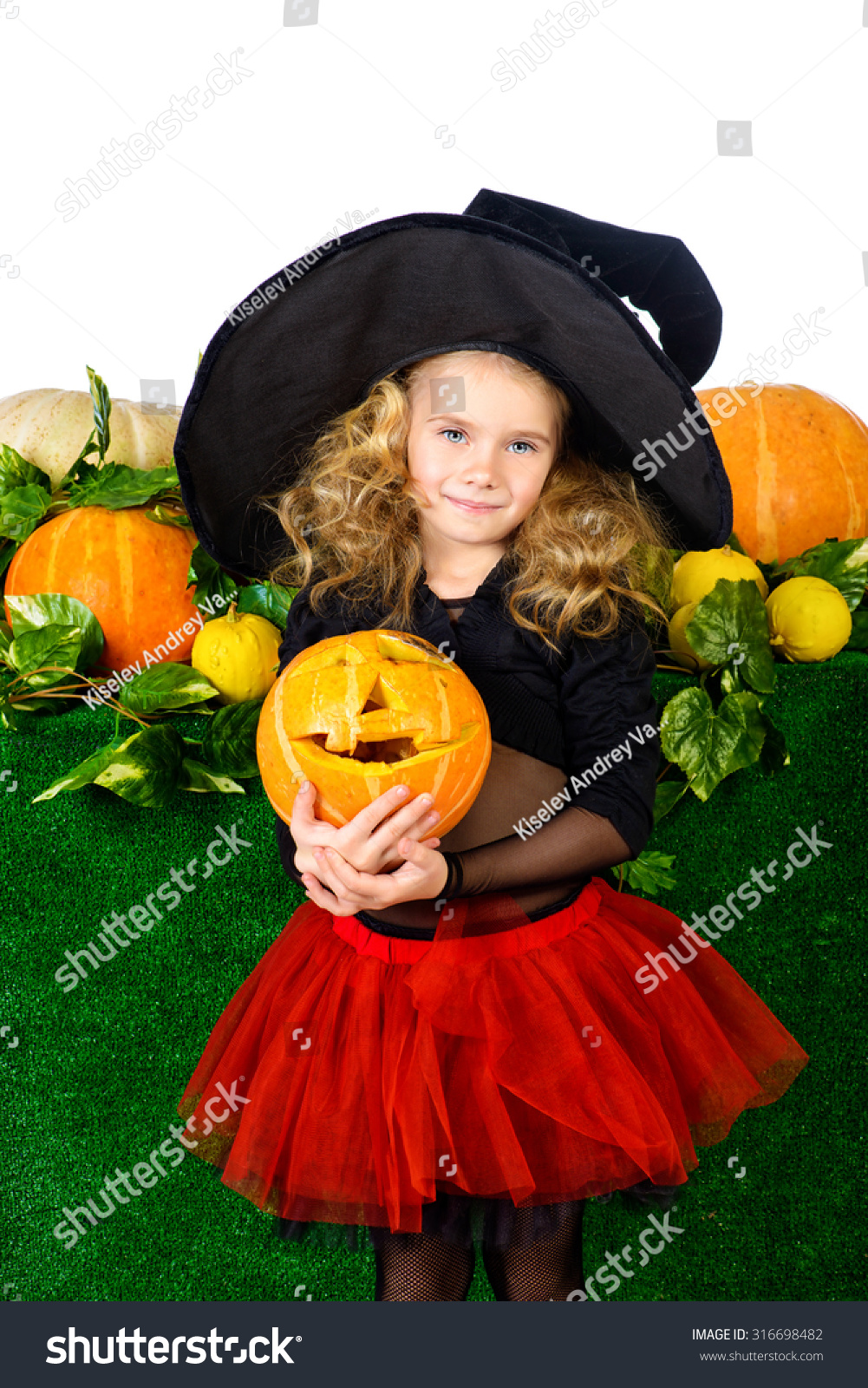 Cute Little Girl Witch Costume Posing Stock Photo 316698482 | Shutterstock