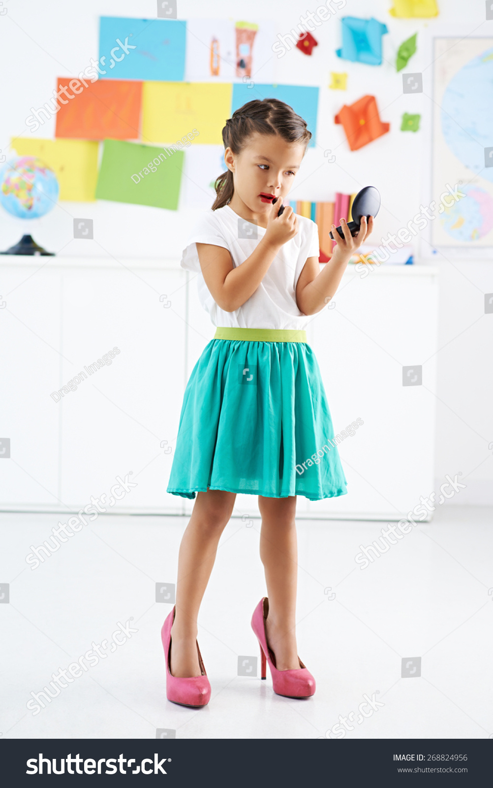 little girl in heels
