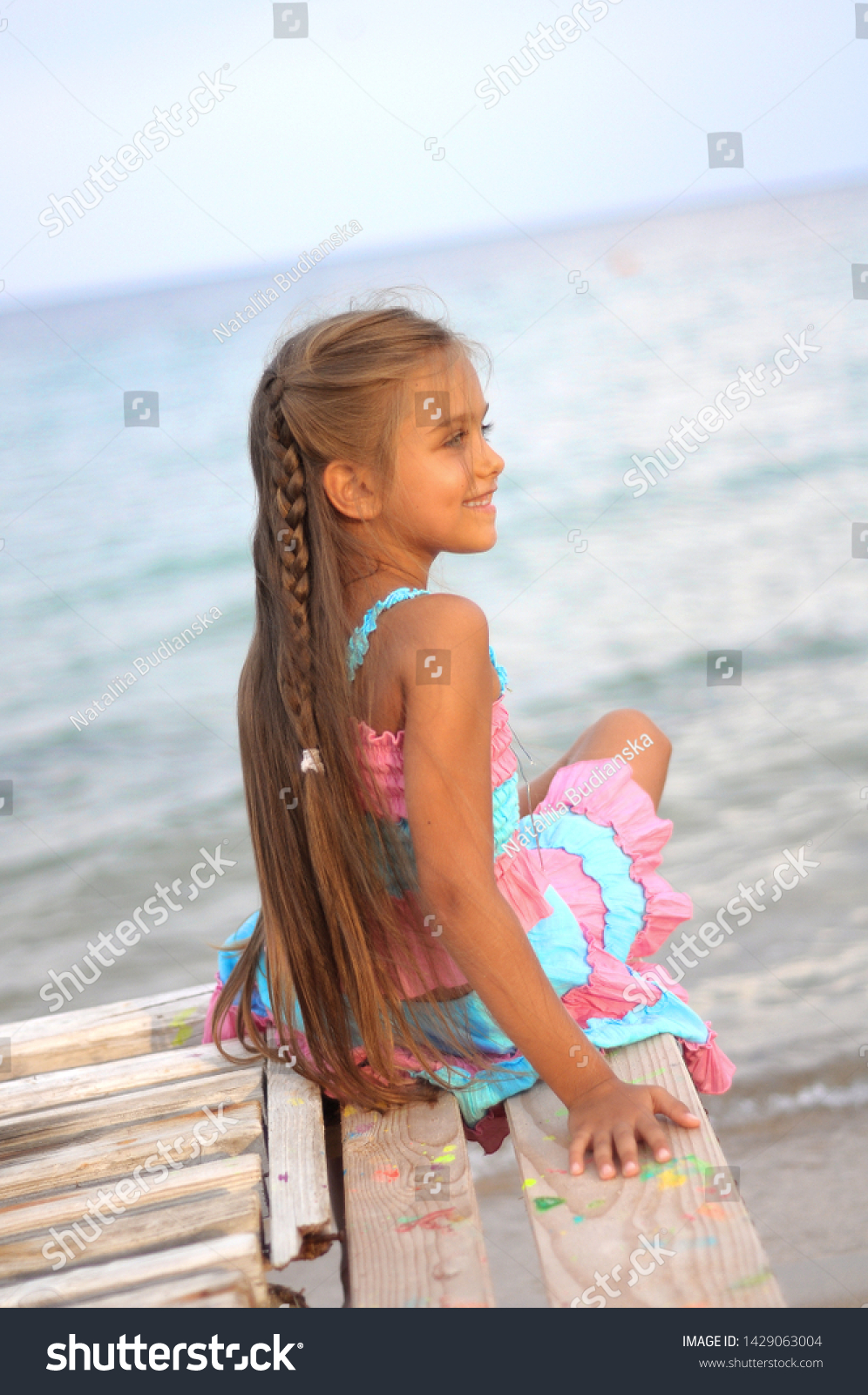Cute Little Girl On Beach Baby Stock Photo Edit Now