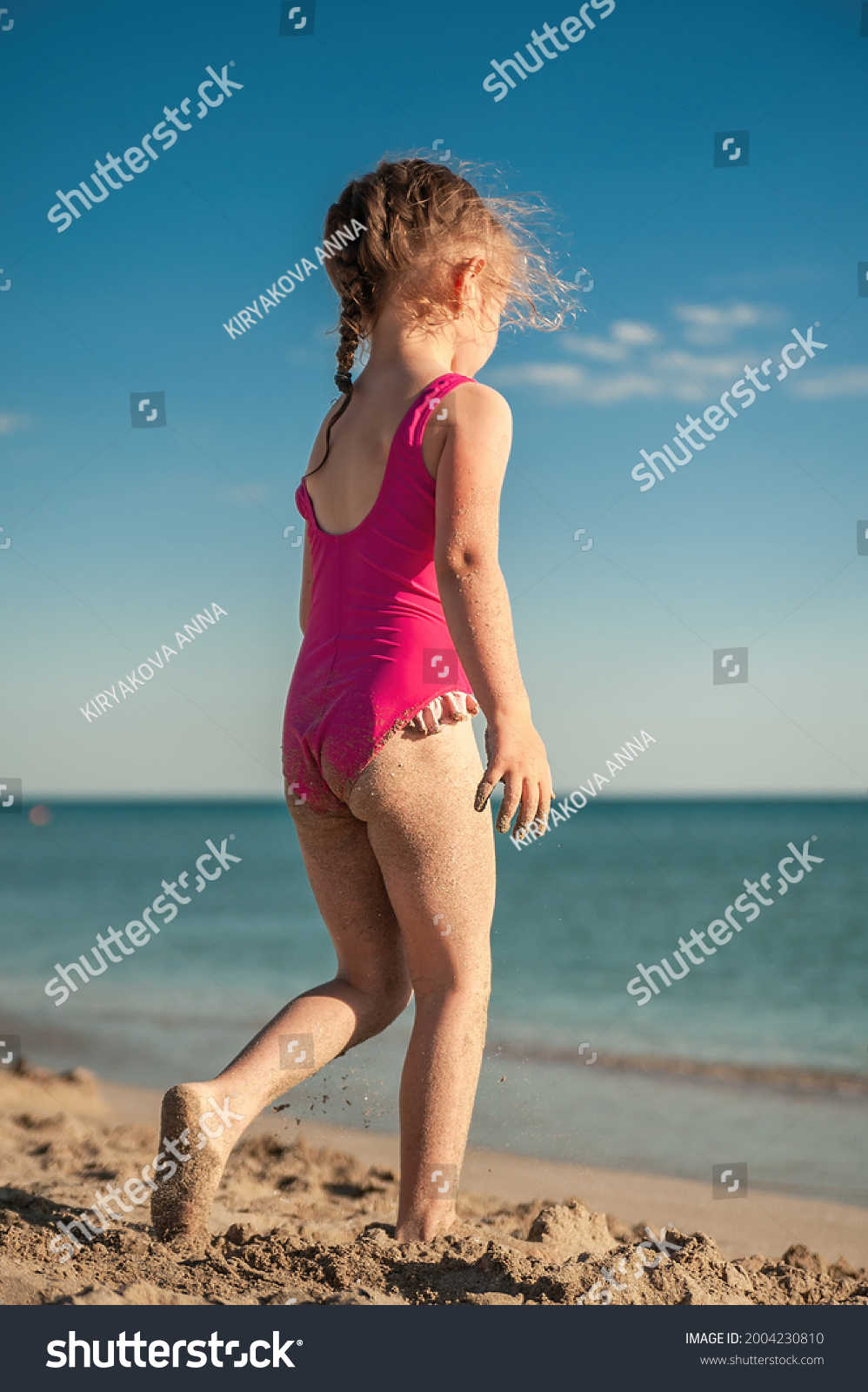 Cute Little Girl Playing Sand On Stock Photo 2004230810 | Shutterstock